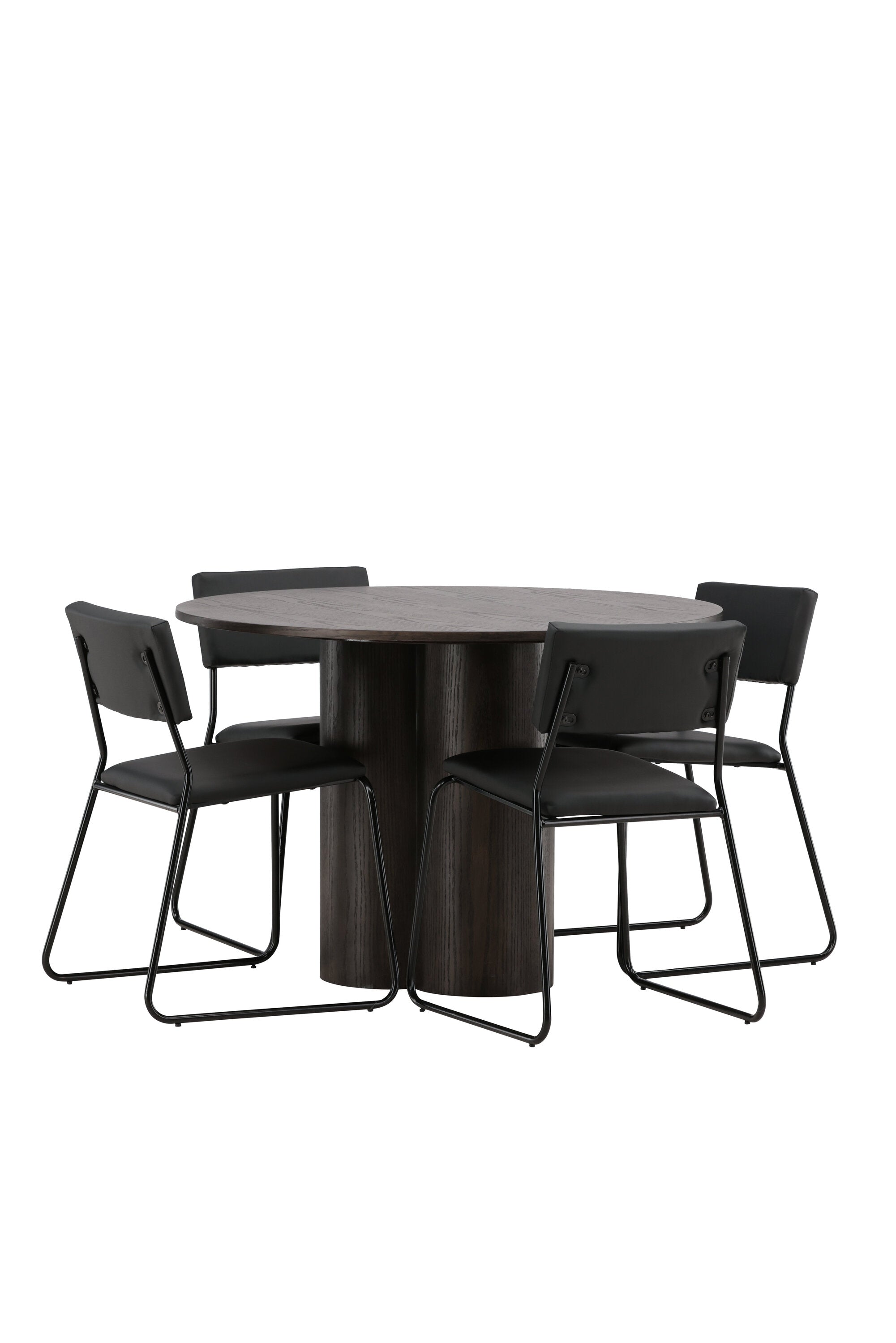 Olivia Esszimmer Set + Kenth ⌀110cm/4St. in Braun / Schwarz präsentiert im Onlineshop von KAQTU Design AG. Esszimmerset ist von Venture Home