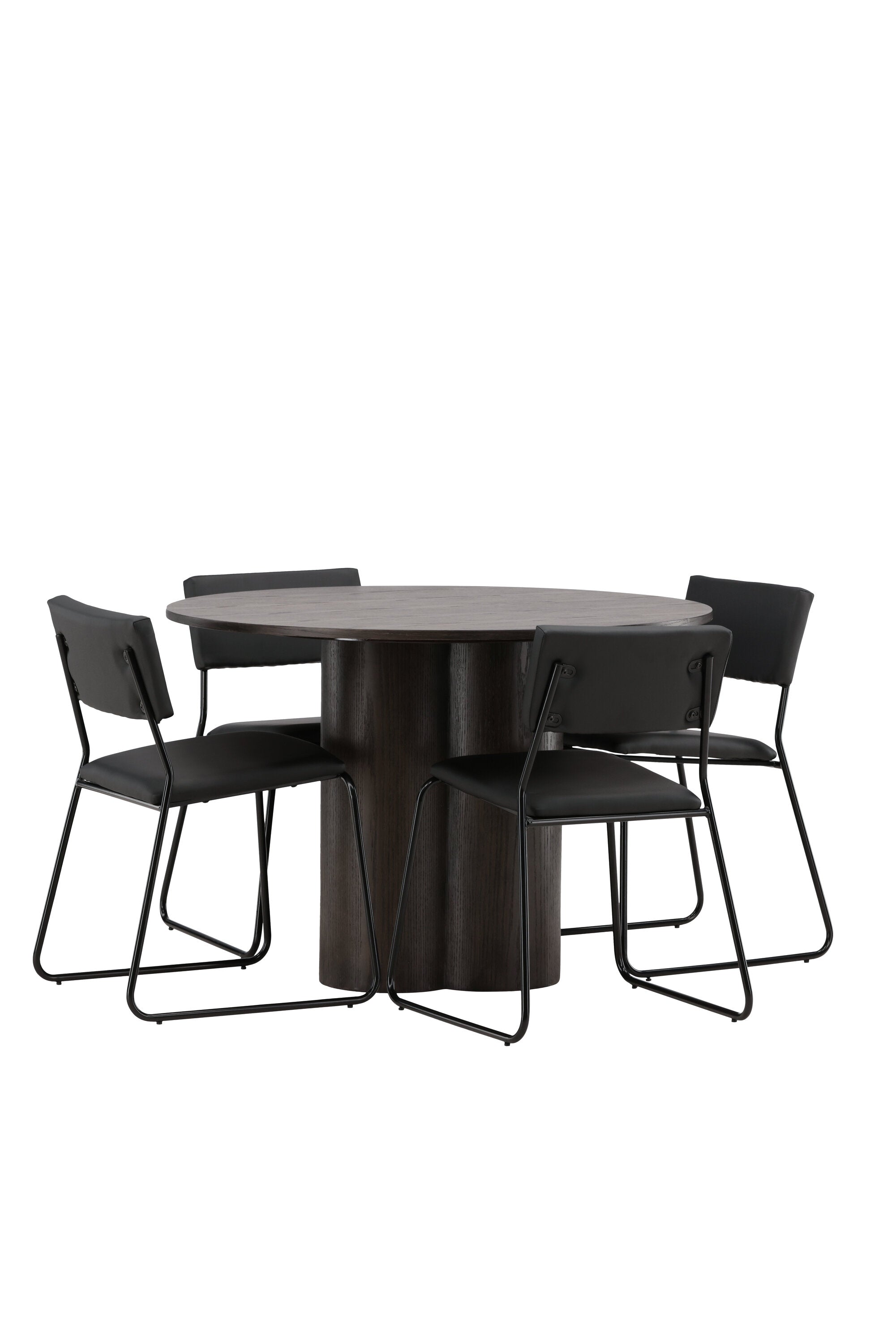 Olivia Esszimmer Set + Kenth ⌀110cm/4St. in Braun / Schwarz präsentiert im Onlineshop von KAQTU Design AG. Esszimmerset ist von Venture Home