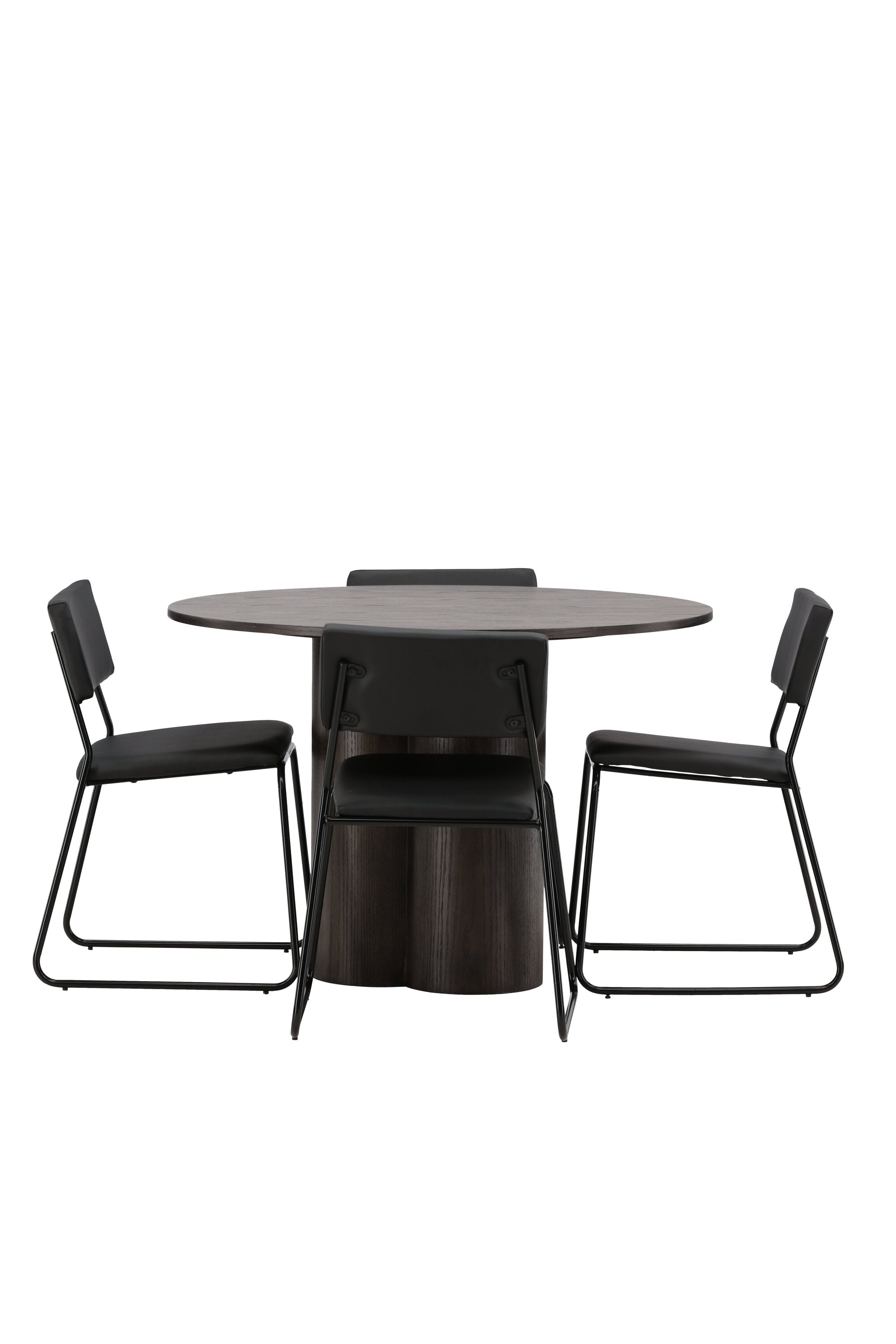 Olivia Esszimmer Set + Kenth ⌀110cm/4St. in Braun / Schwarz präsentiert im Onlineshop von KAQTU Design AG. Esszimmerset ist von Venture Home
