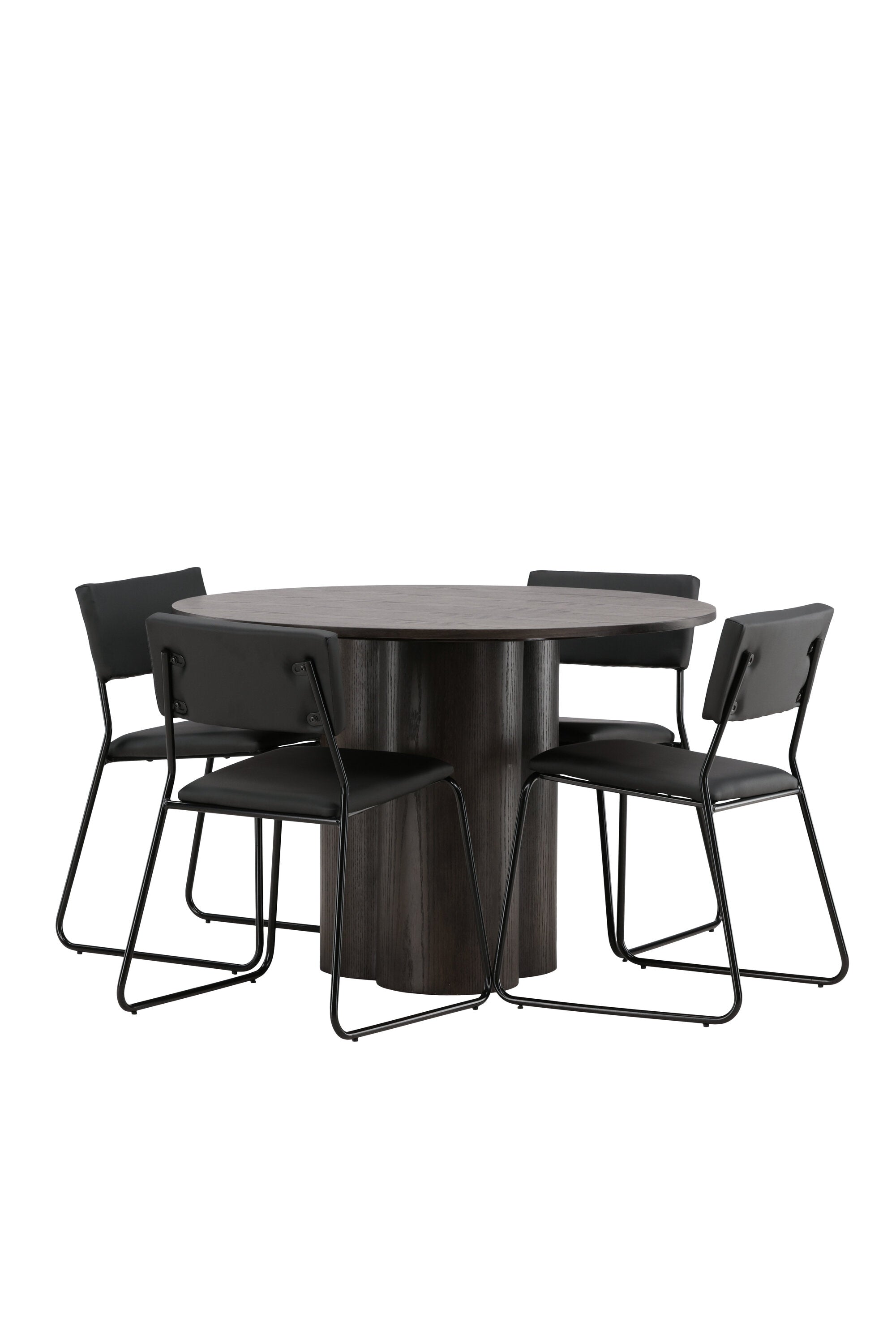 Olivia Esszimmer Set + Kenth ⌀110cm/4St. in Braun / Schwarz präsentiert im Onlineshop von KAQTU Design AG. Esszimmerset ist von Venture Home