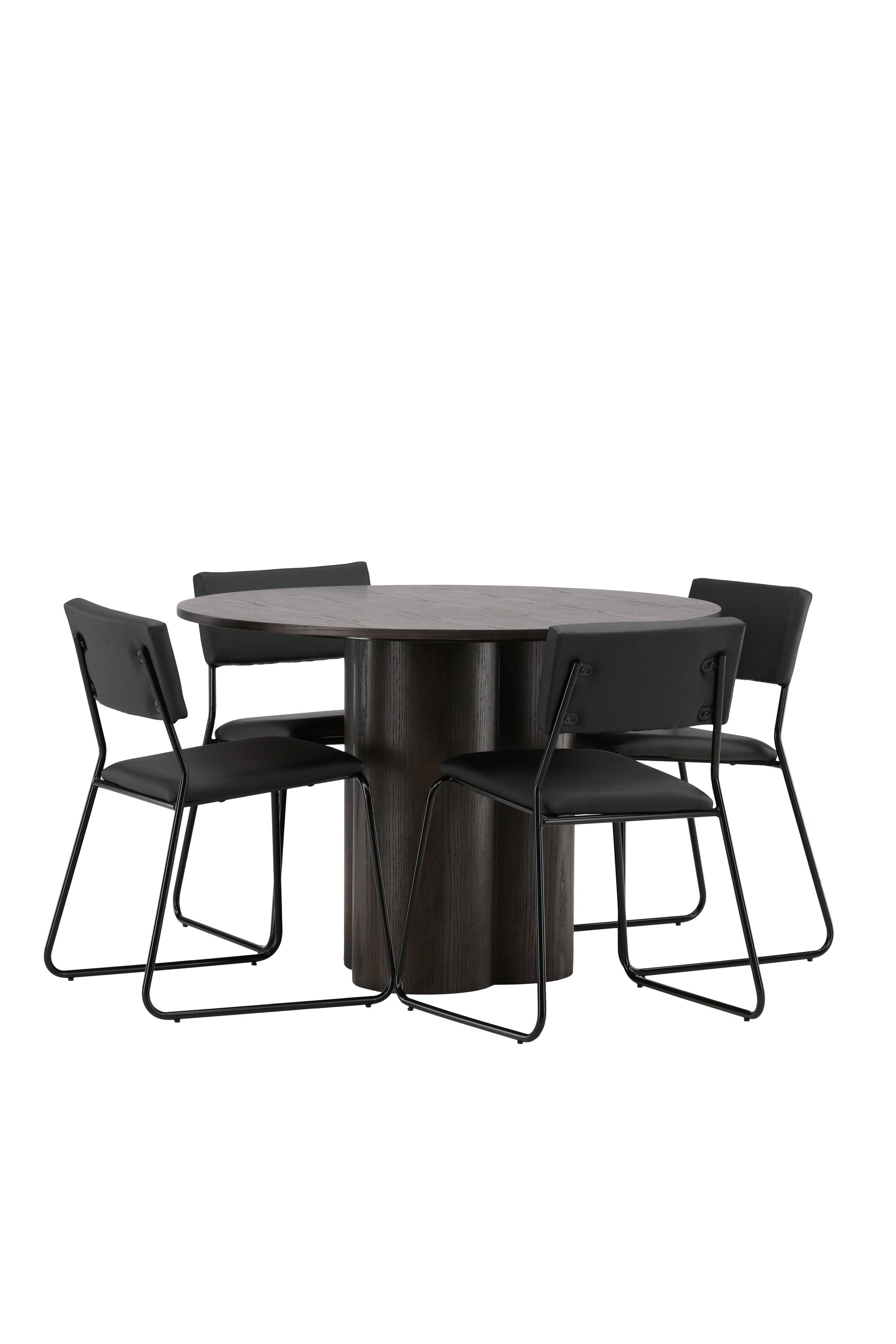 Olivia Esszimmer Set + Kenth ⌀110cm/4St. in Braun / Schwarz präsentiert im Onlineshop von KAQTU Design AG. Esszimmerset ist von Venture Home
