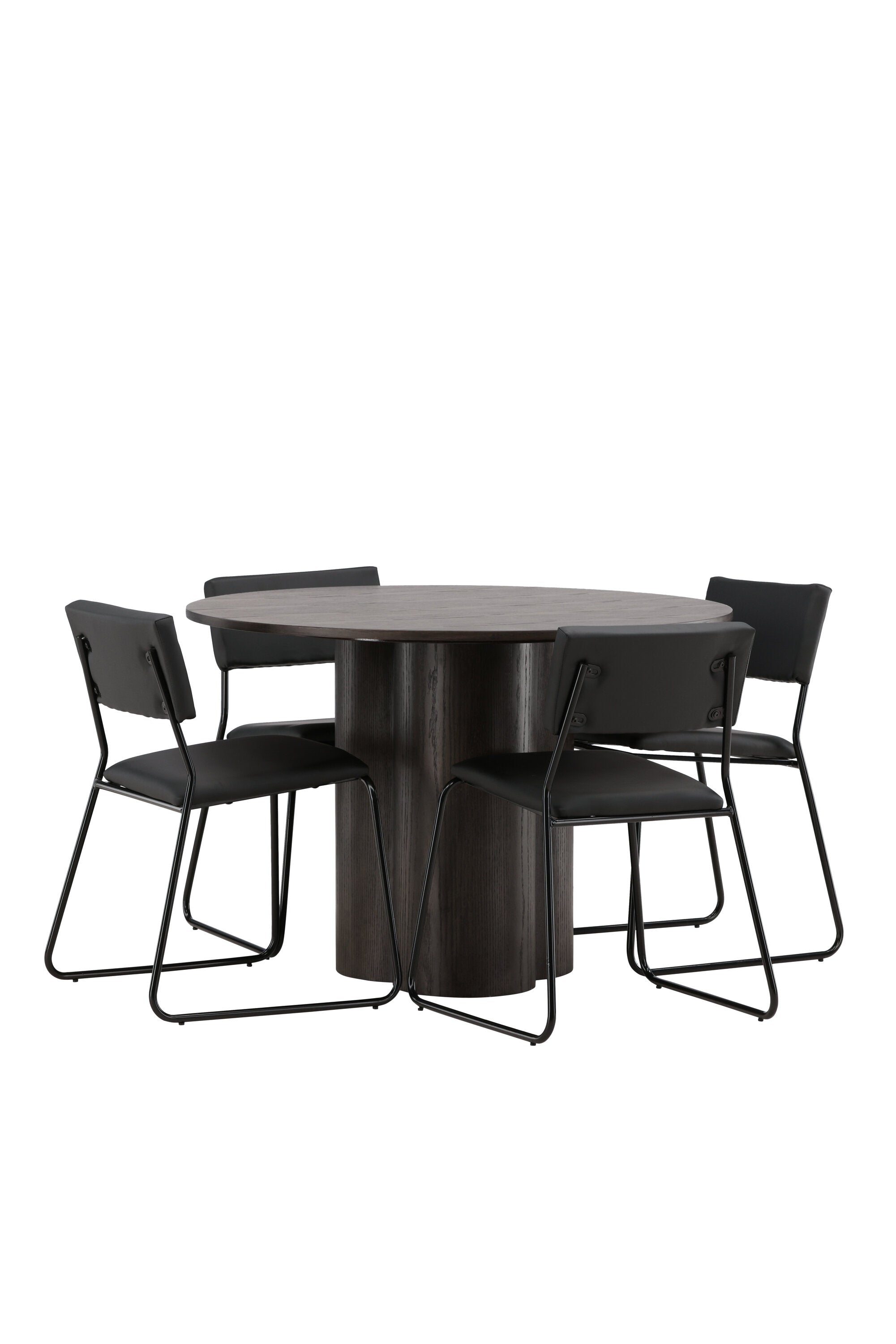 Olivia Esszimmer Set + Kenth ⌀110cm/4St. in Braun / Schwarz präsentiert im Onlineshop von KAQTU Design AG. Esszimmerset ist von Venture Home