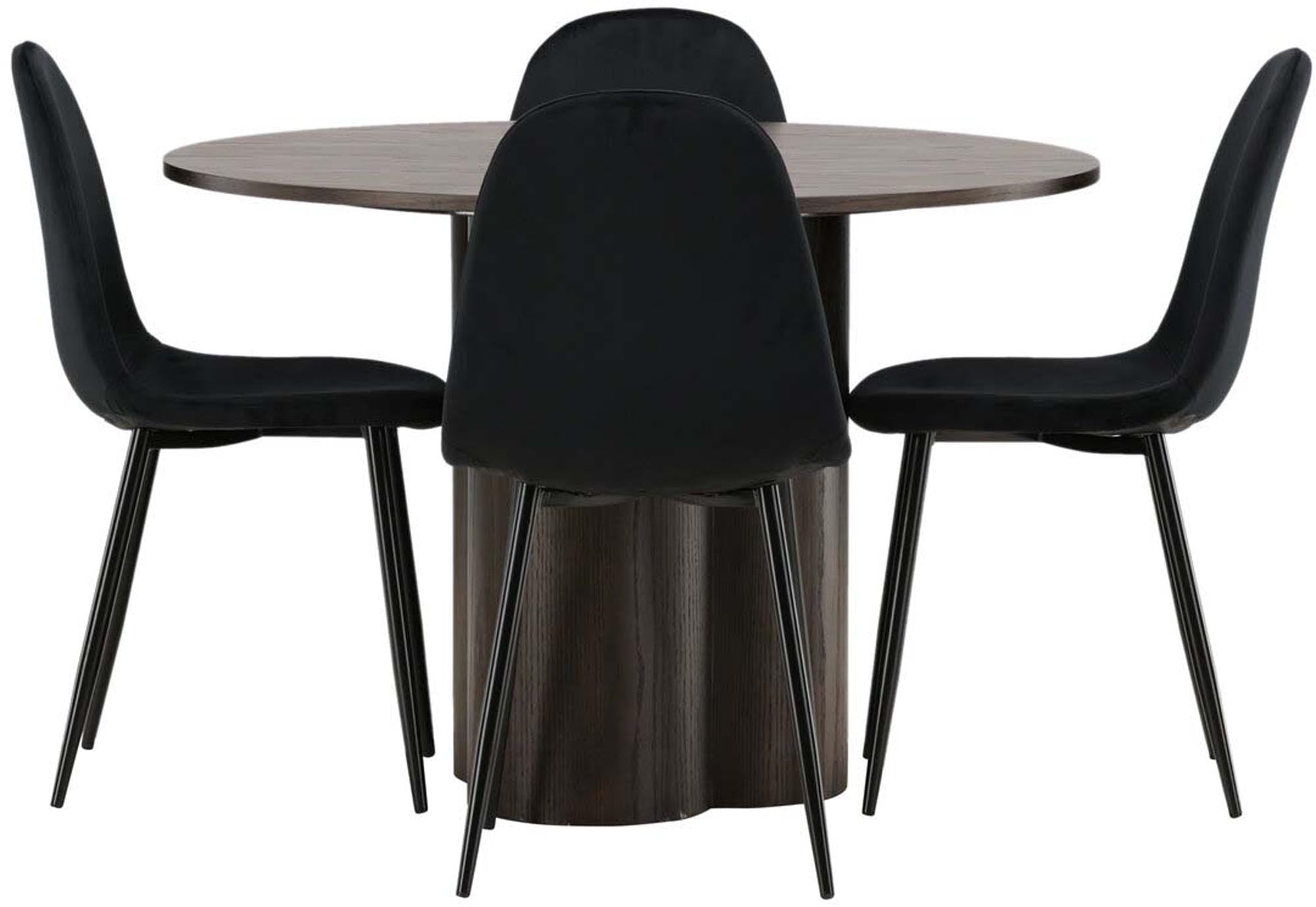 Modernes Olivia Esszimmer Set mit Polar Tisch und 4 Stühlen.