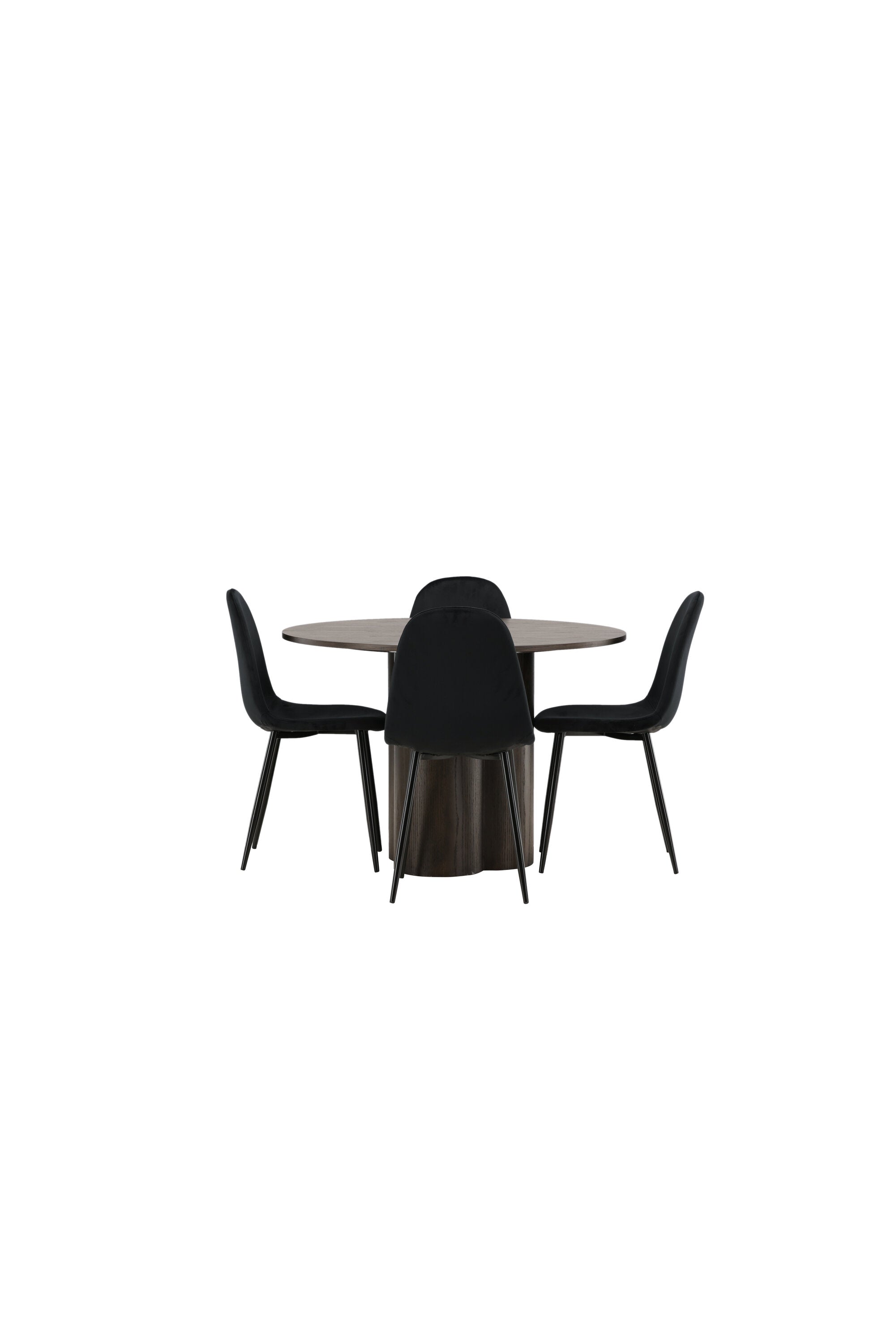 Olivia Esszimmer Set + Polar ⌀110cm/4St. in Schwarz präsentiert im Onlineshop von KAQTU Design AG. Esszimmerset ist von Venture Home