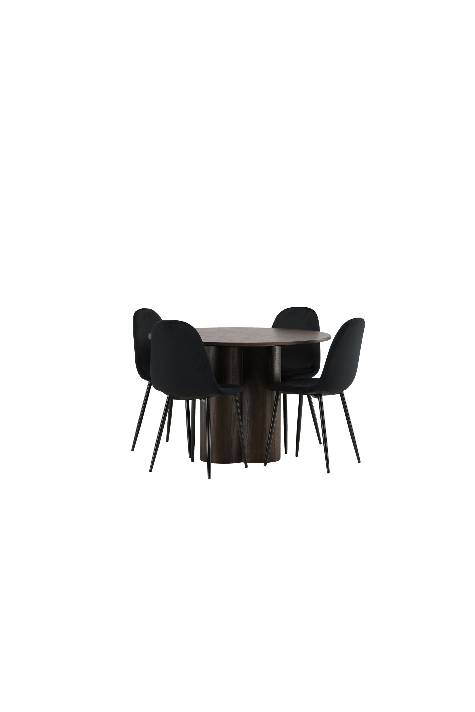 Olivia Esszimmer Set + Polar ⌀110cm/4St. in Schwarz präsentiert im Onlineshop von KAQTU Design AG. Esszimmerset ist von Venture Home