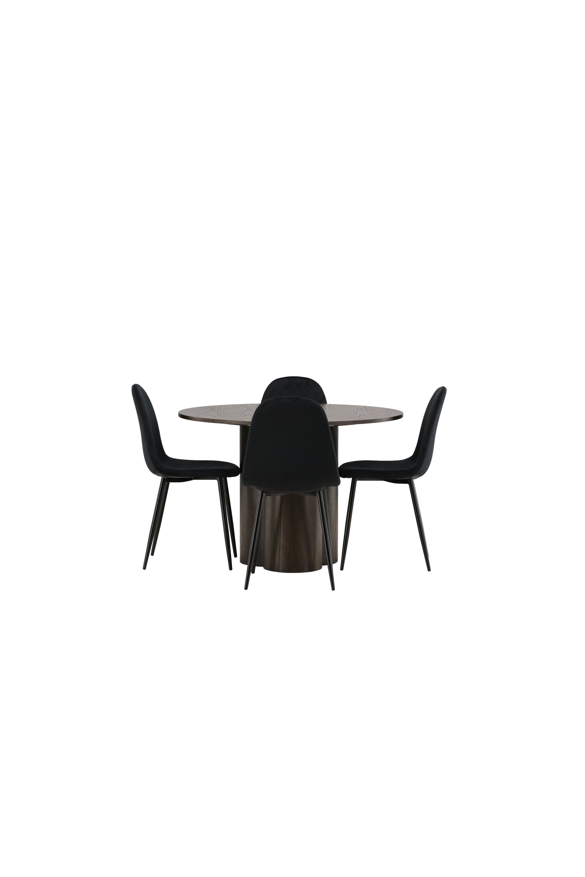 Olivia Esszimmer Set + Polar ⌀110cm/4St. in Schwarz präsentiert im Onlineshop von KAQTU Design AG. Esszimmerset ist von Venture Home