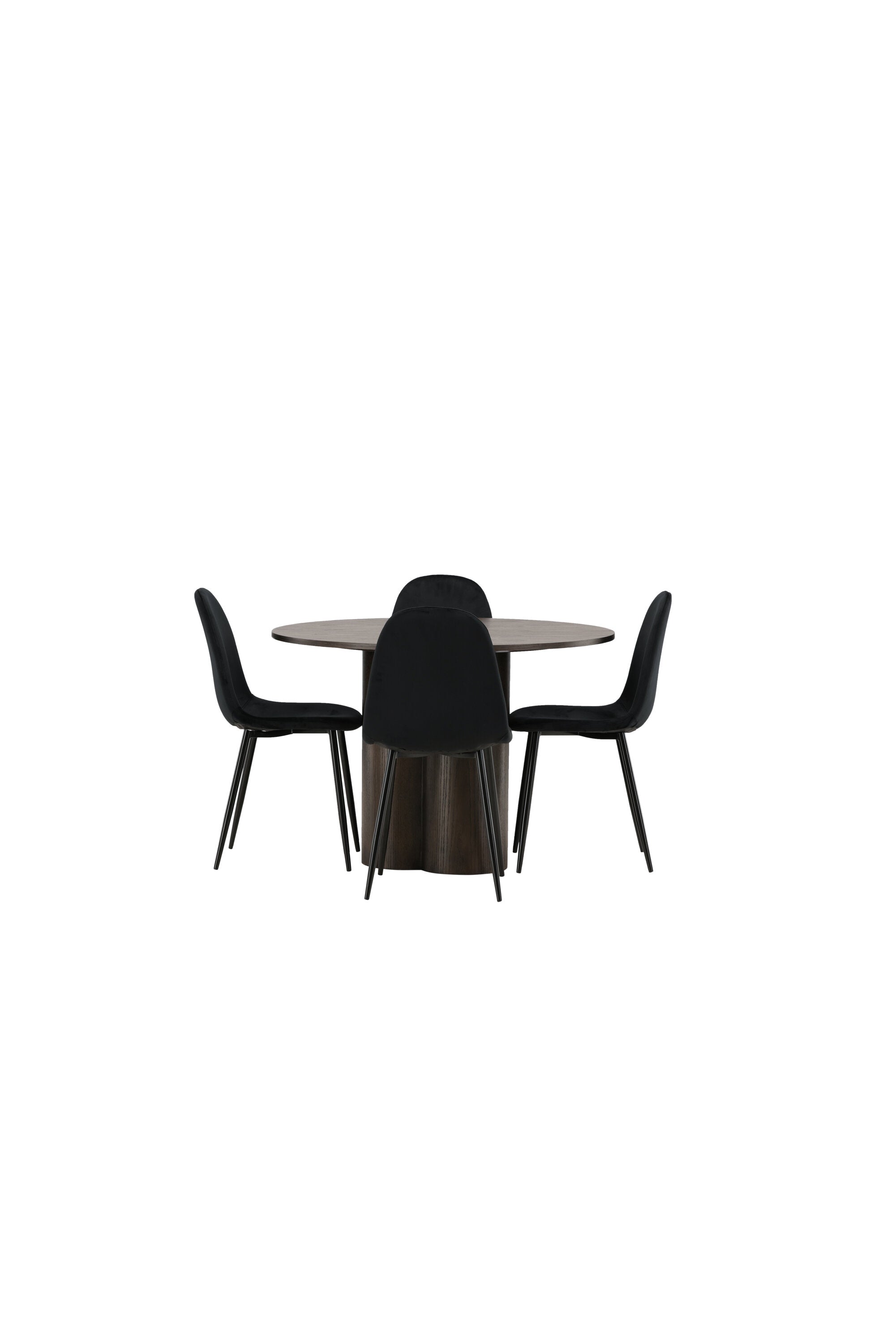 Olivia Esszimmer Set + Polar ⌀110cm/4St. in Schwarz präsentiert im Onlineshop von KAQTU Design AG. Esszimmerset ist von Venture Home