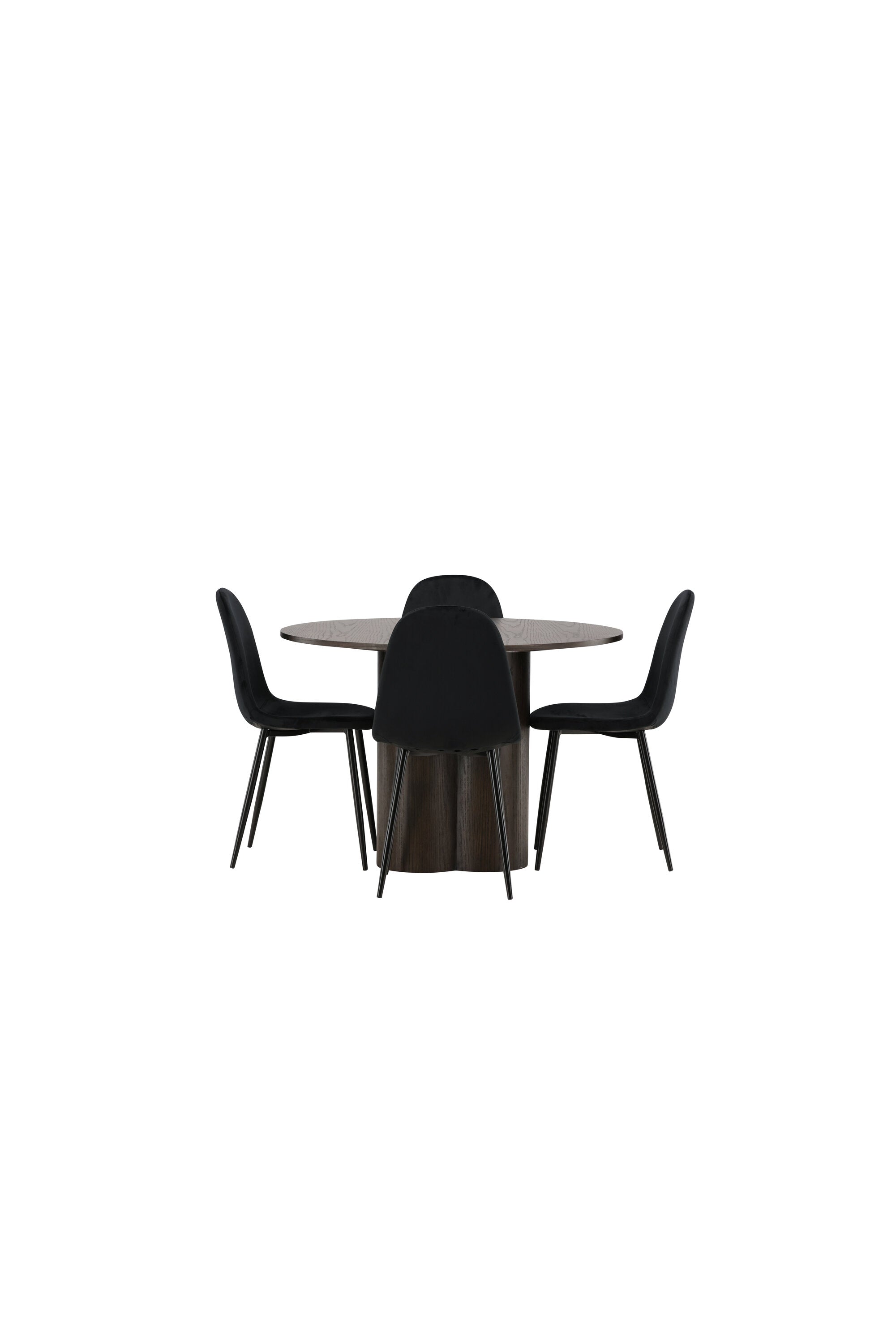 Olivia Esszimmer Set + Polar ⌀110cm/4St. in Schwarz präsentiert im Onlineshop von KAQTU Design AG. Esszimmerset ist von Venture Home