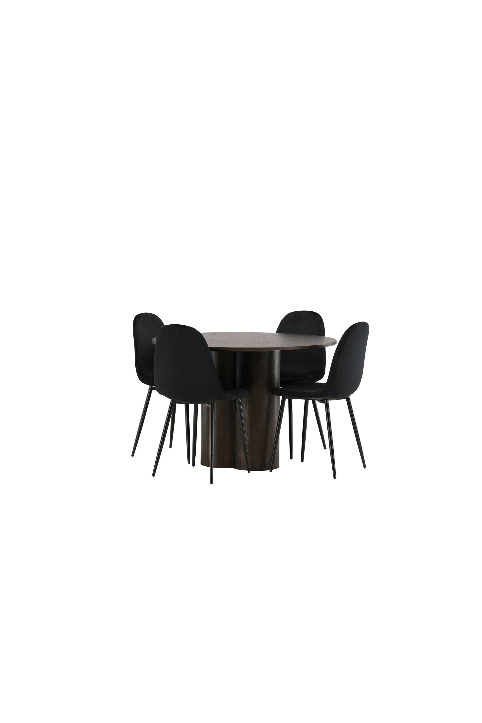 Olivia Esszimmer Set + Polar ⌀110cm/4St. in Schwarz präsentiert im Onlineshop von KAQTU Design AG. Esszimmerset ist von Venture Home