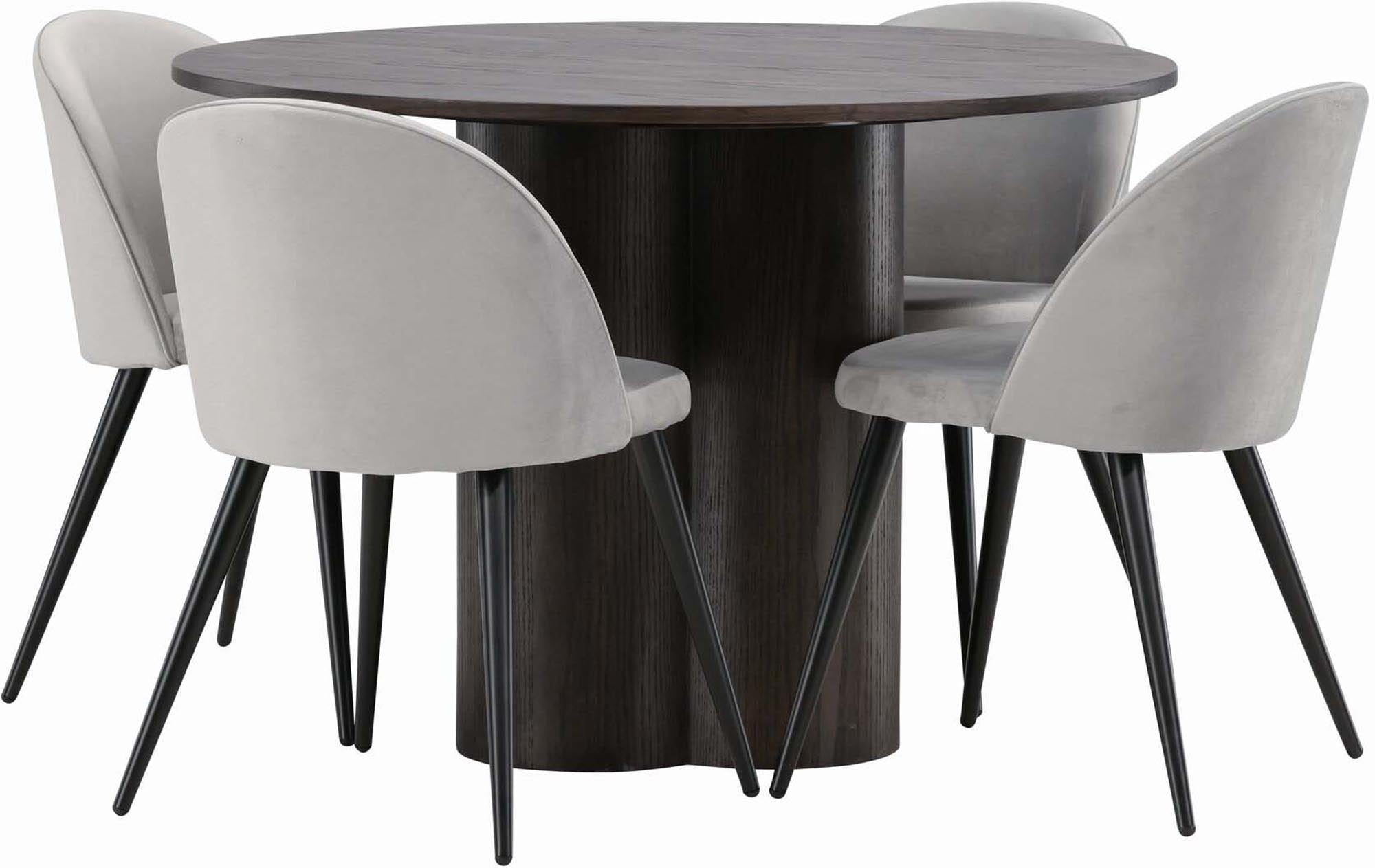 Elegantes Olivia Esszimmer Set für 4, mit samtigem Velvet-Touch.