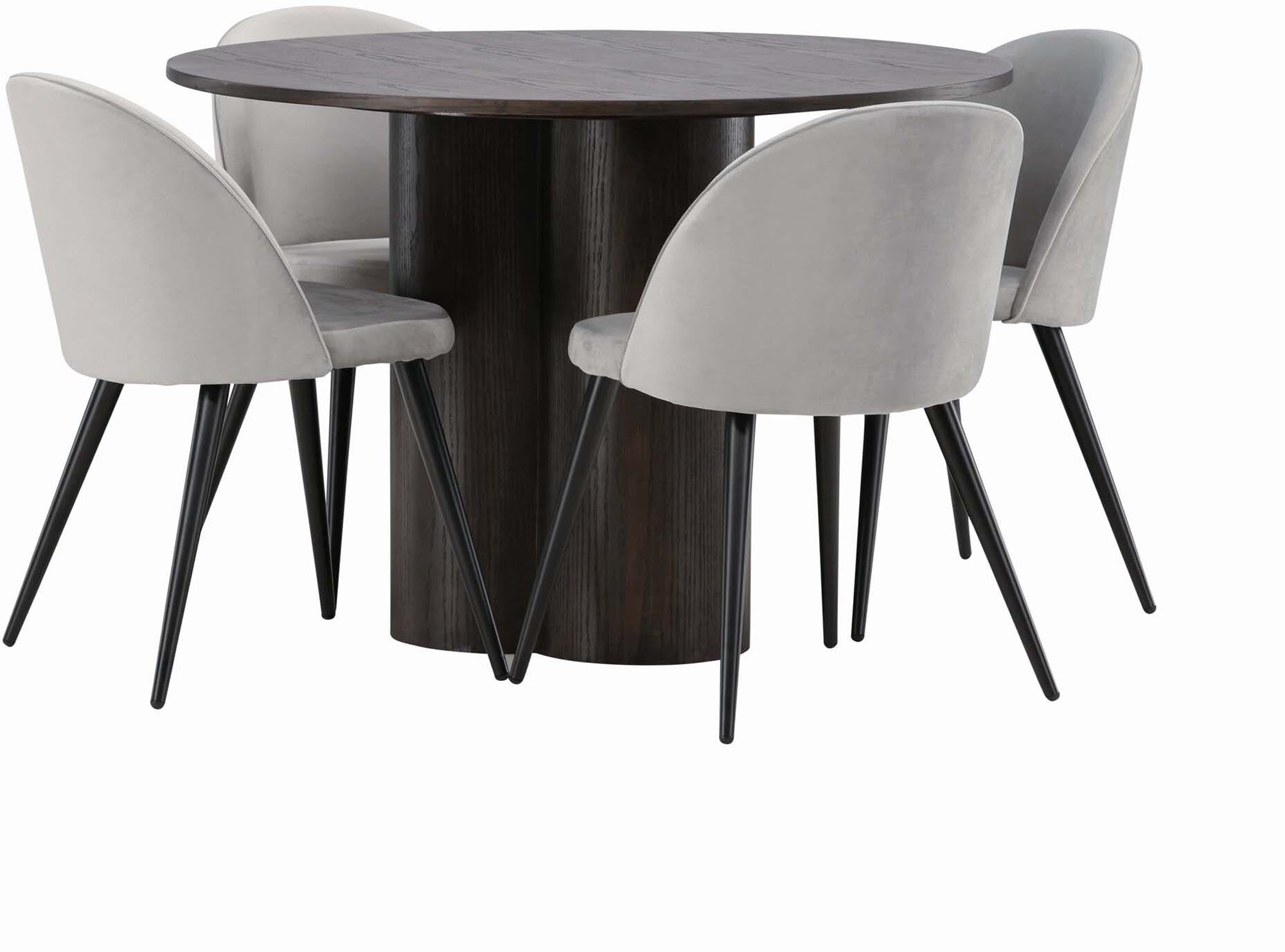 Luxuriöses Olivia Esszimmer Set für 4, mit samtigem Velvet-Bezug.