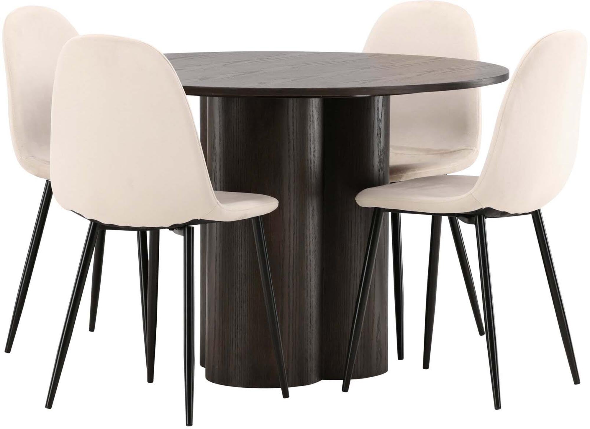 Elegantes Olivia Esszimmer Set mit Polar Tisch und 4 Stühlen.