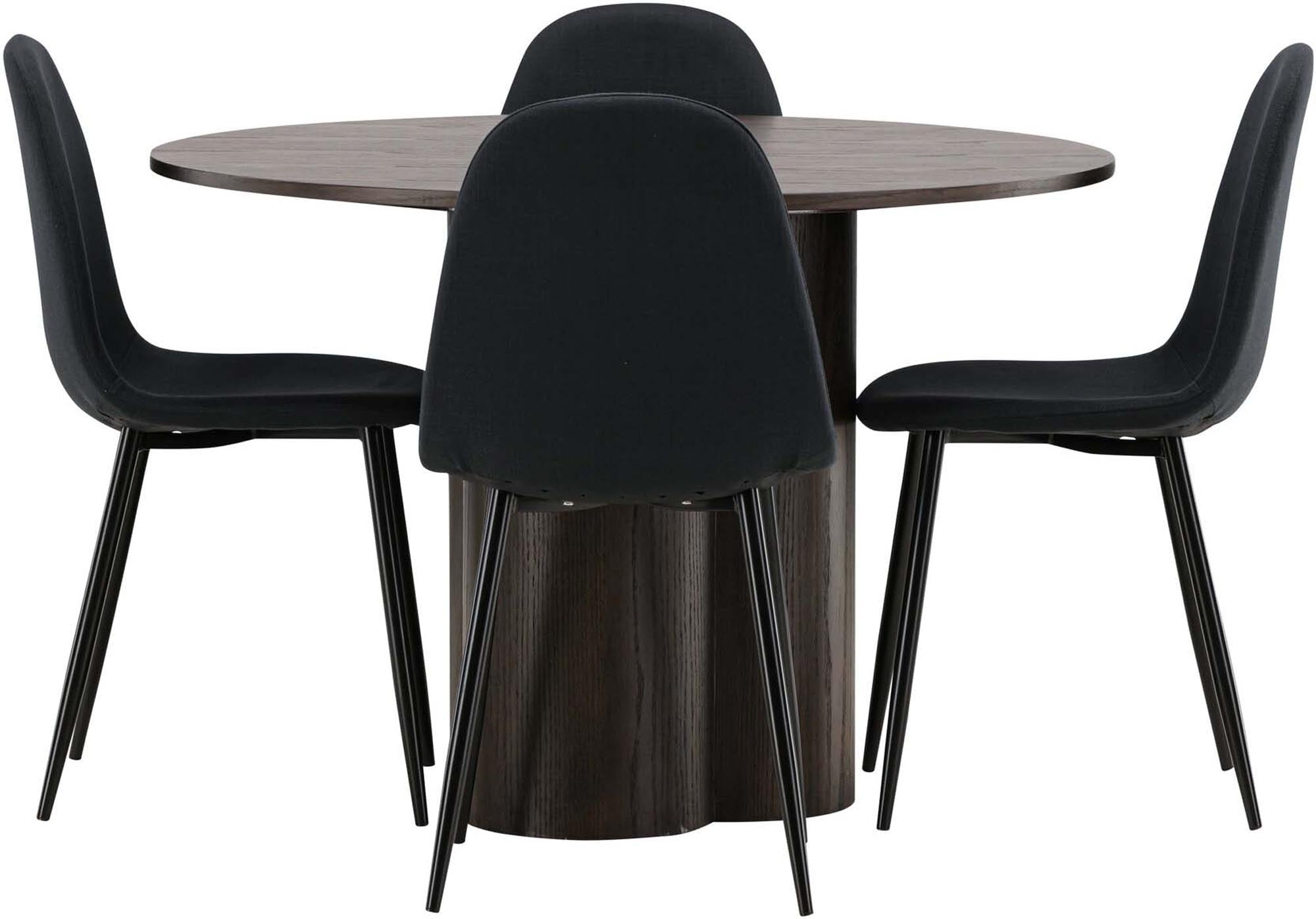 Stilvolles Olivia Esszimmer Set mit rundem Tisch und 4 Stühlen.