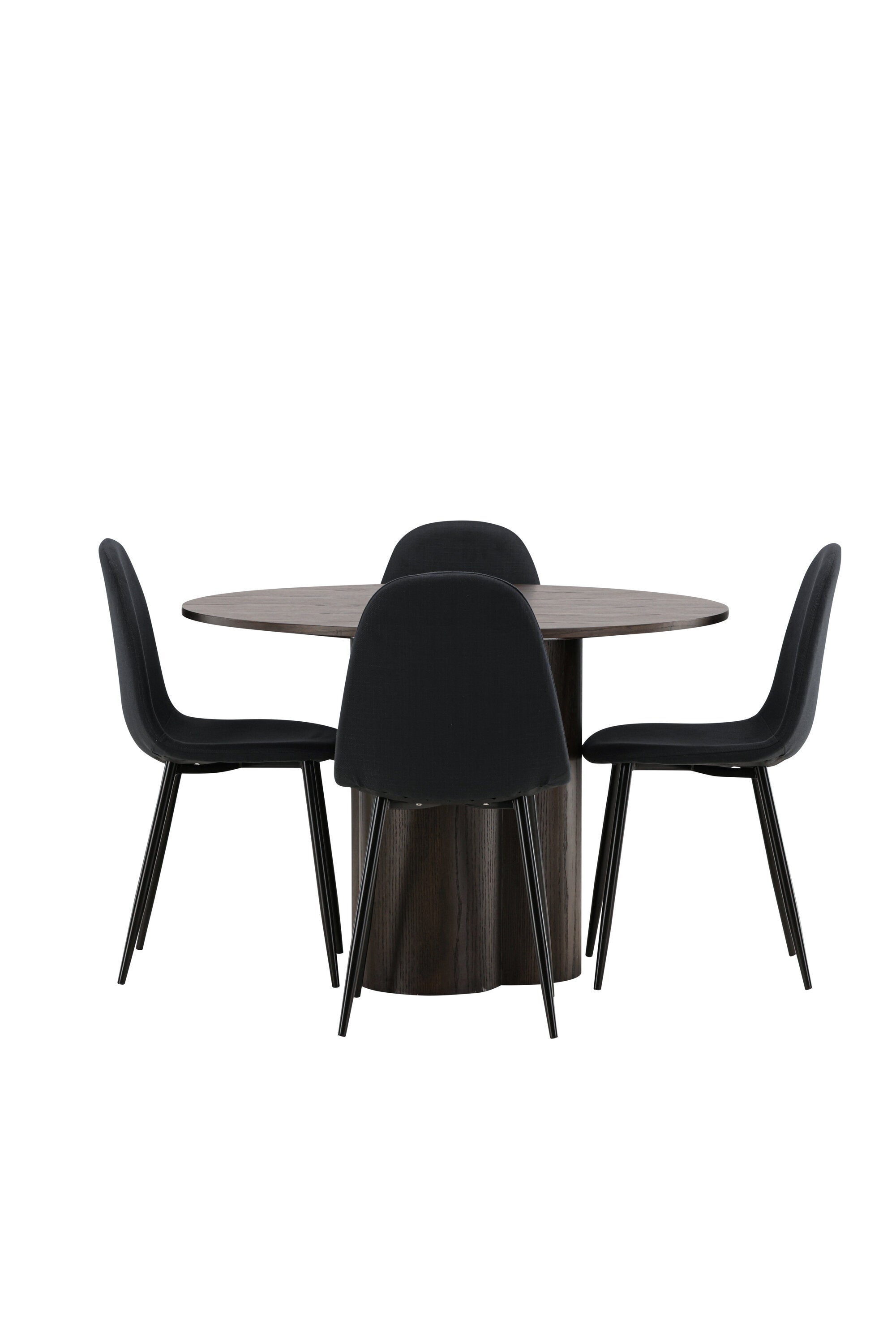 Olivia Esszimmer Set + Polar ⌀110cm/4St. in Schwarz präsentiert im Onlineshop von KAQTU Design AG. Esszimmerset ist von Venture Home
