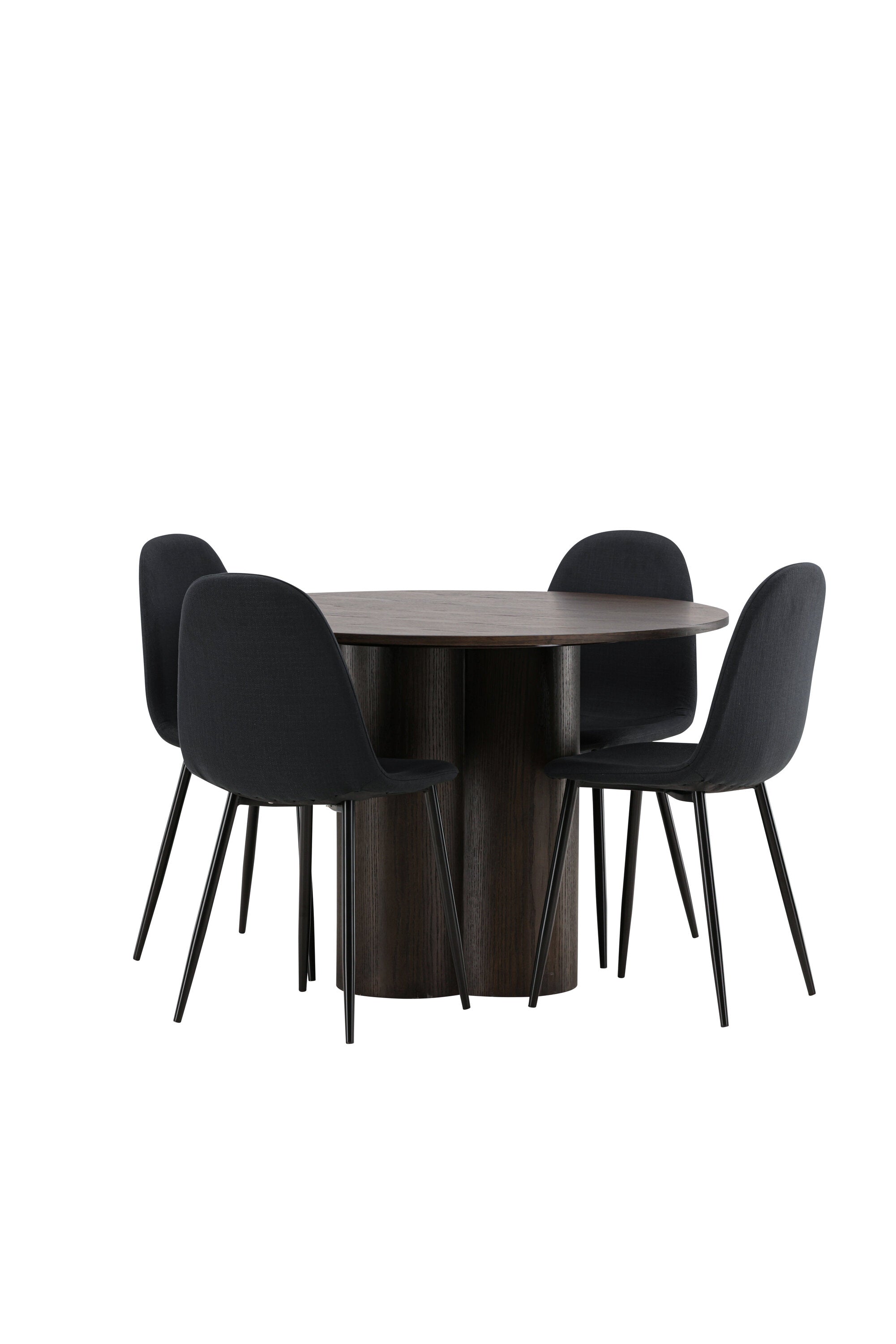 Olivia Esszimmer Set + Polar ⌀110cm/4St. in Schwarz präsentiert im Onlineshop von KAQTU Design AG. Esszimmerset ist von Venture Home