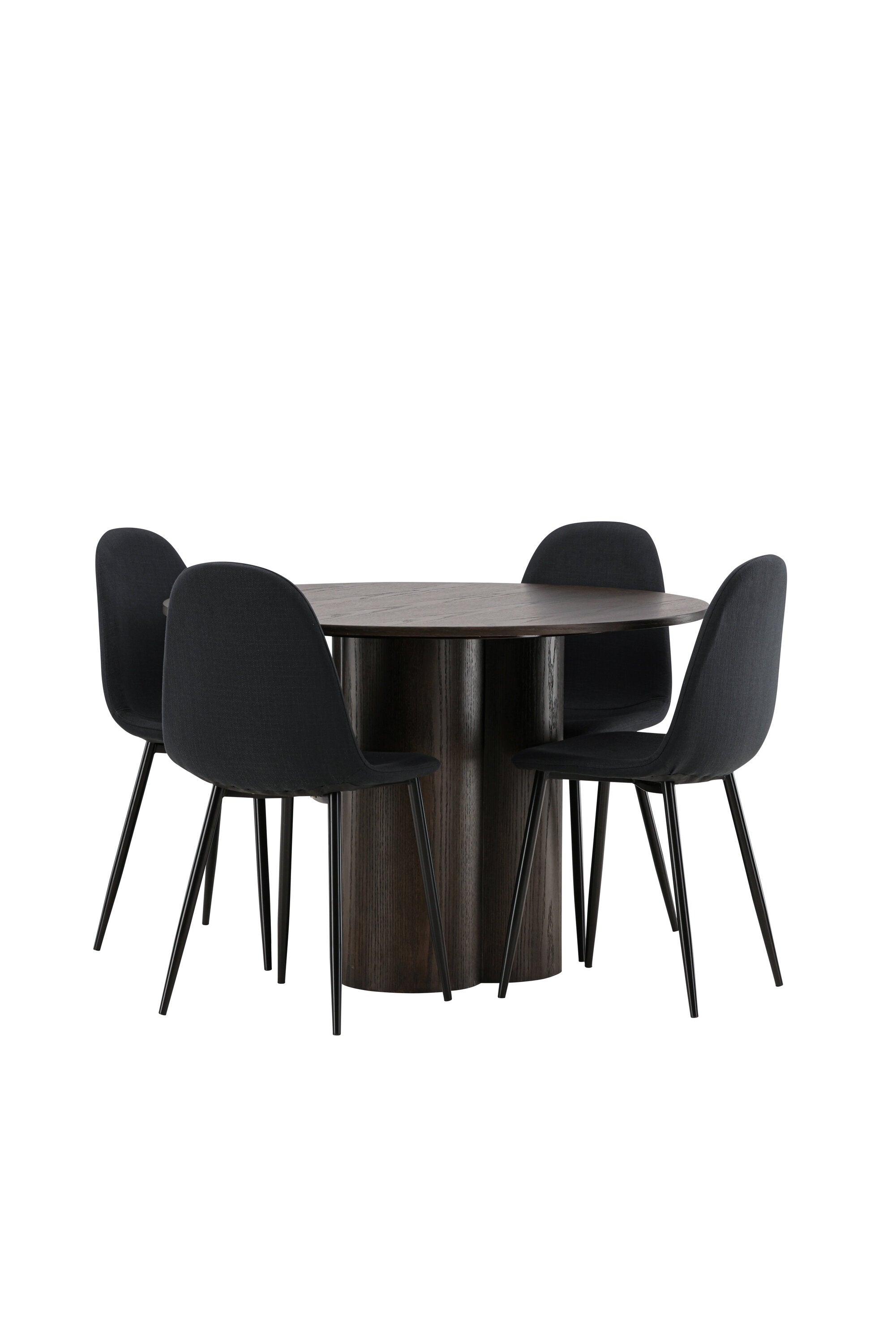 Olivia Esszimmer Set + Polar ⌀110cm/4St. in Schwarz präsentiert im Onlineshop von KAQTU Design AG. Esszimmerset ist von Venture Home