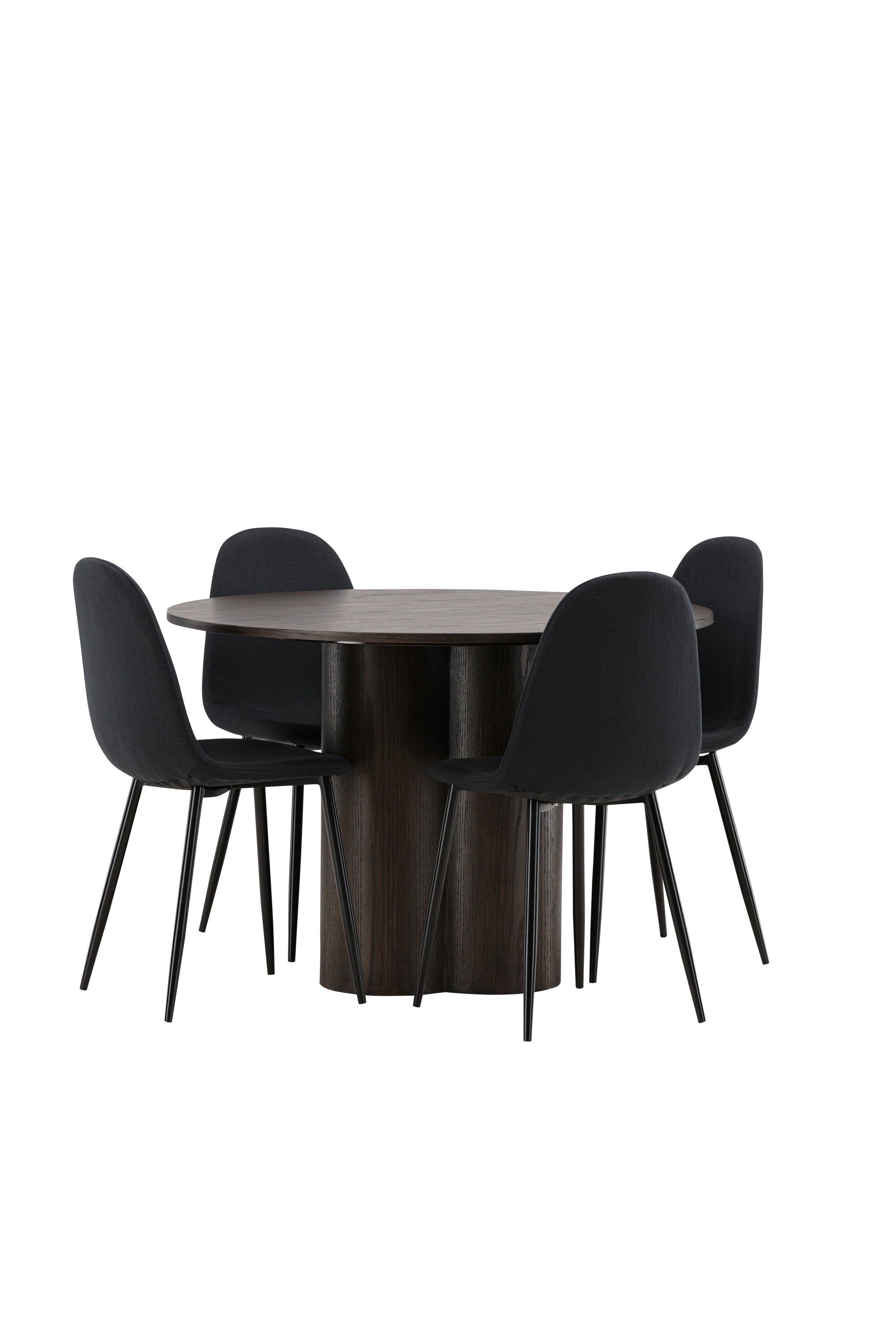 Olivia Esszimmer Set + Polar ⌀110cm/4St. in Schwarz präsentiert im Onlineshop von KAQTU Design AG. Esszimmerset ist von Venture Home