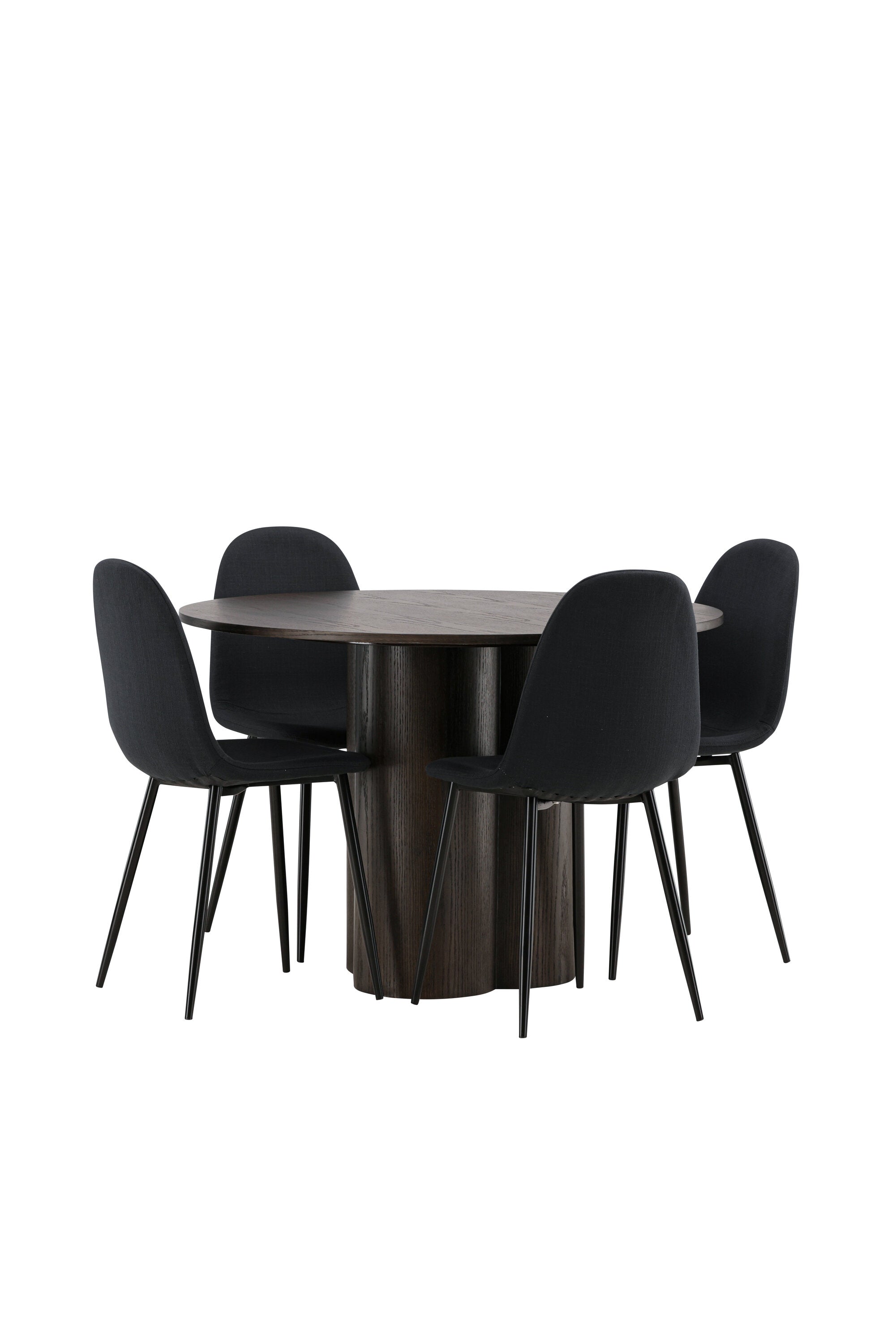 Olivia Esszimmer Set + Polar ⌀110cm/4St. in Schwarz präsentiert im Onlineshop von KAQTU Design AG. Esszimmerset ist von Venture Home