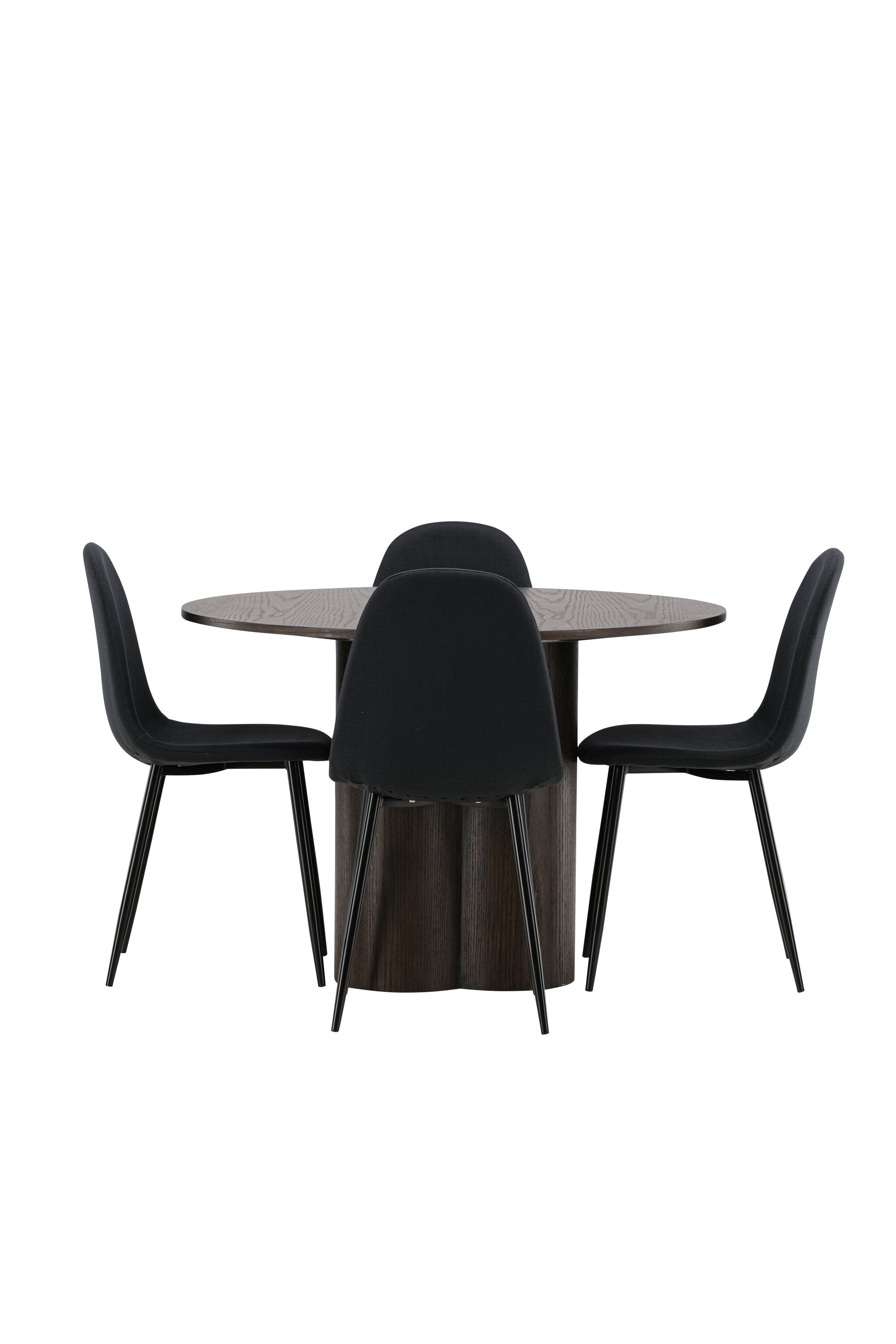 Olivia Esszimmer Set + Polar ⌀110cm/4St. in Schwarz präsentiert im Onlineshop von KAQTU Design AG. Esszimmerset ist von Venture Home