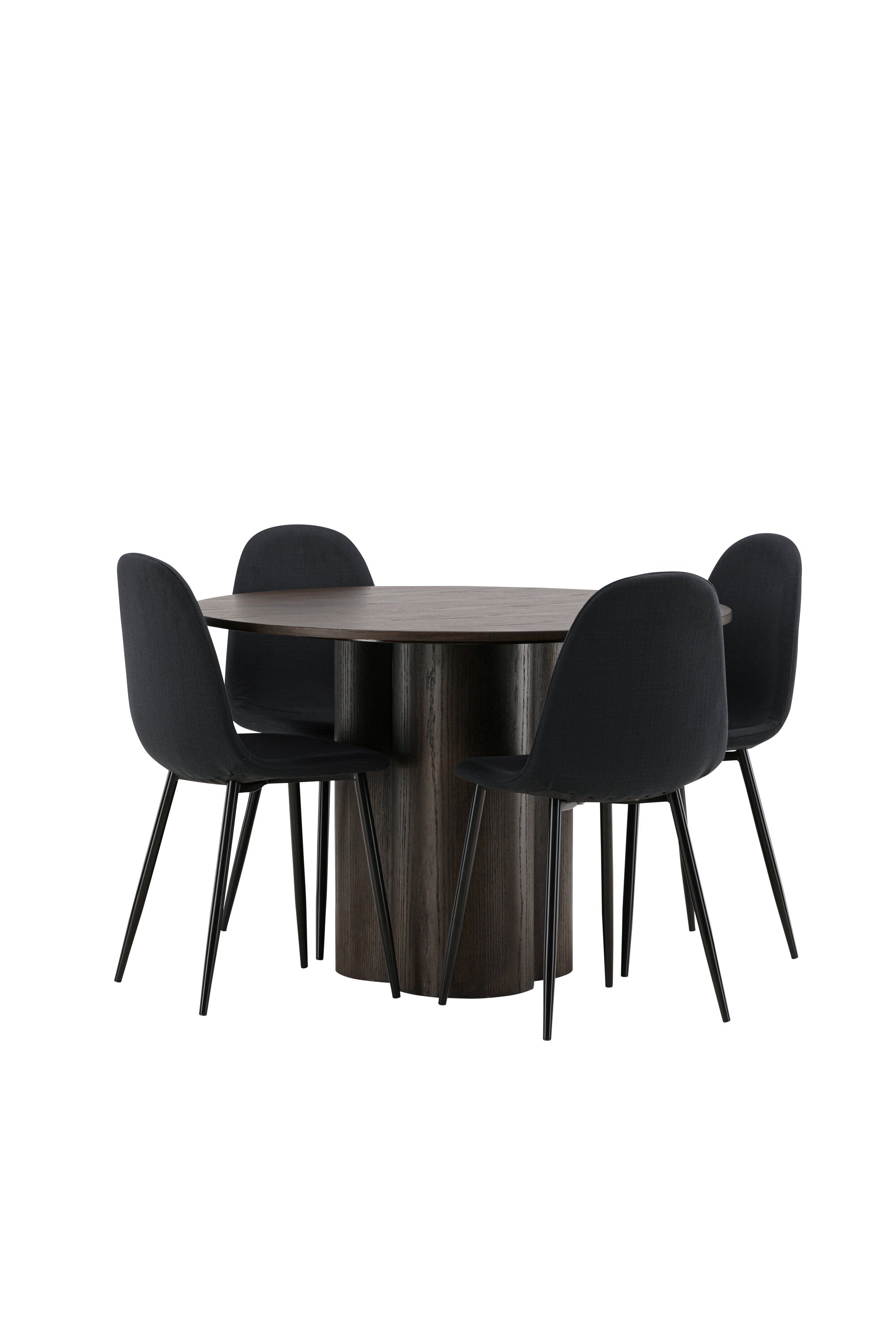 Olivia Esszimmer Set + Polar ⌀110cm/4St. in Schwarz präsentiert im Onlineshop von KAQTU Design AG. Esszimmerset ist von Venture Home