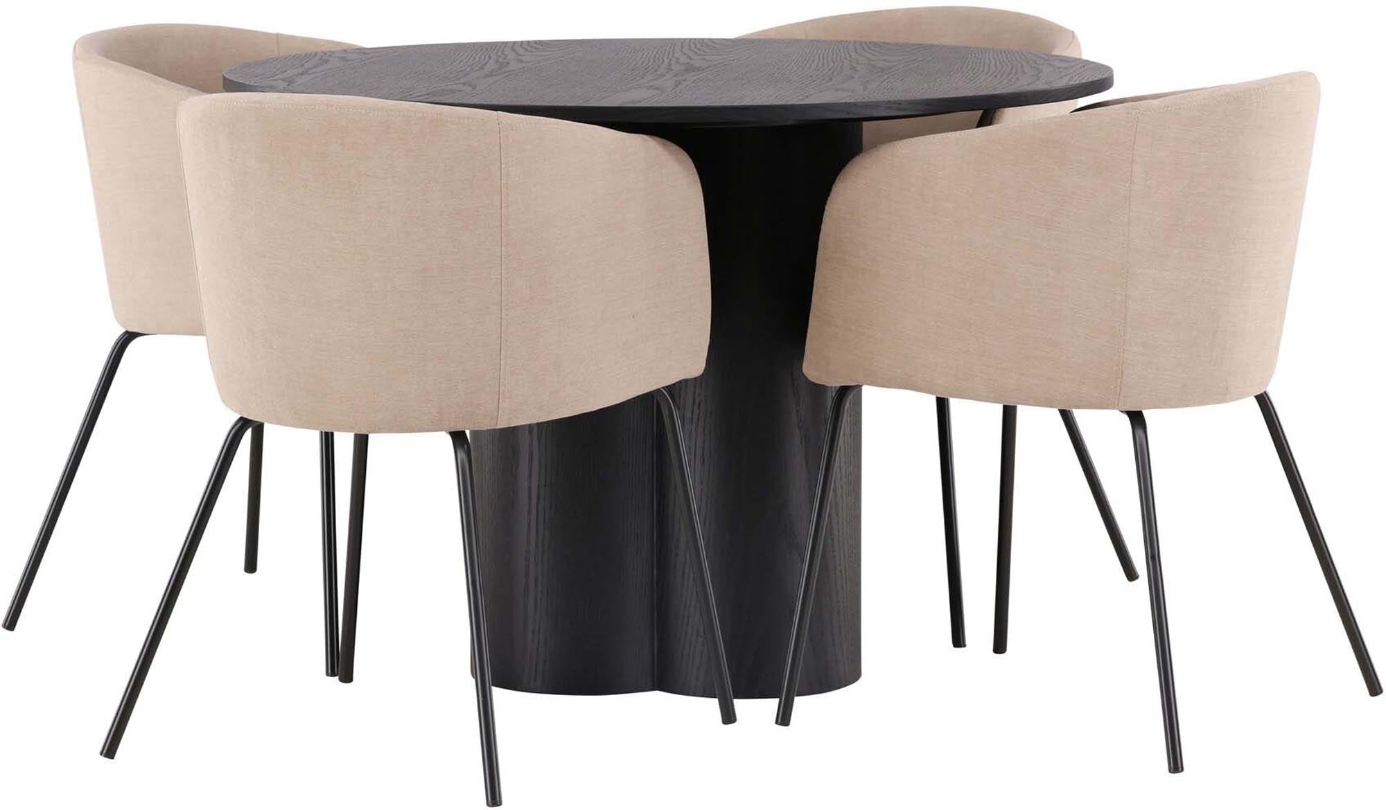 Entdecken Sie das Olivia Esszimmer Set + Berit ⌀110cm/4St. von Venture Home – eine harmonische Kombination aus modernem Design und höchstem Sitzkomfort für Ihr Zuhause!