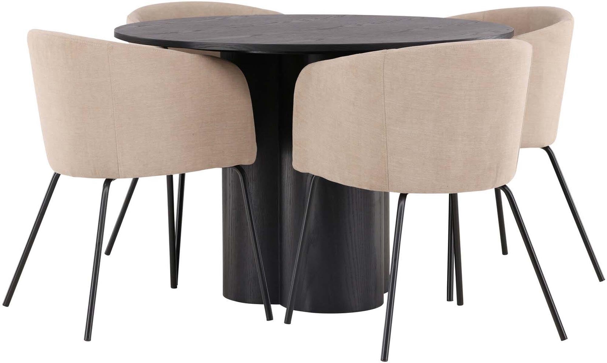 Erleben Sie das stilvolle Olivia Esszimmer Set + Berit ⌀110cm/4St. von Venture Home – perfektes Design und Komfort für gesellige Momente!