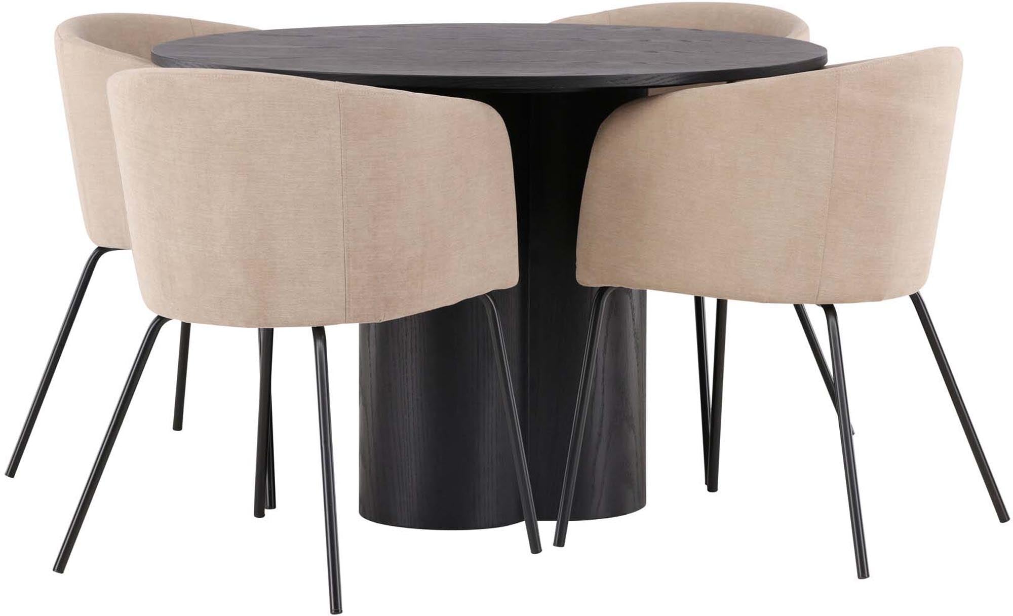 Verleihen Sie Ihrem Esszimmer mit dem Olivia Esszimmer Set + Berit ⌀110cm/4St. von Venture Home einen Hauch von Eleganz und Komfort!