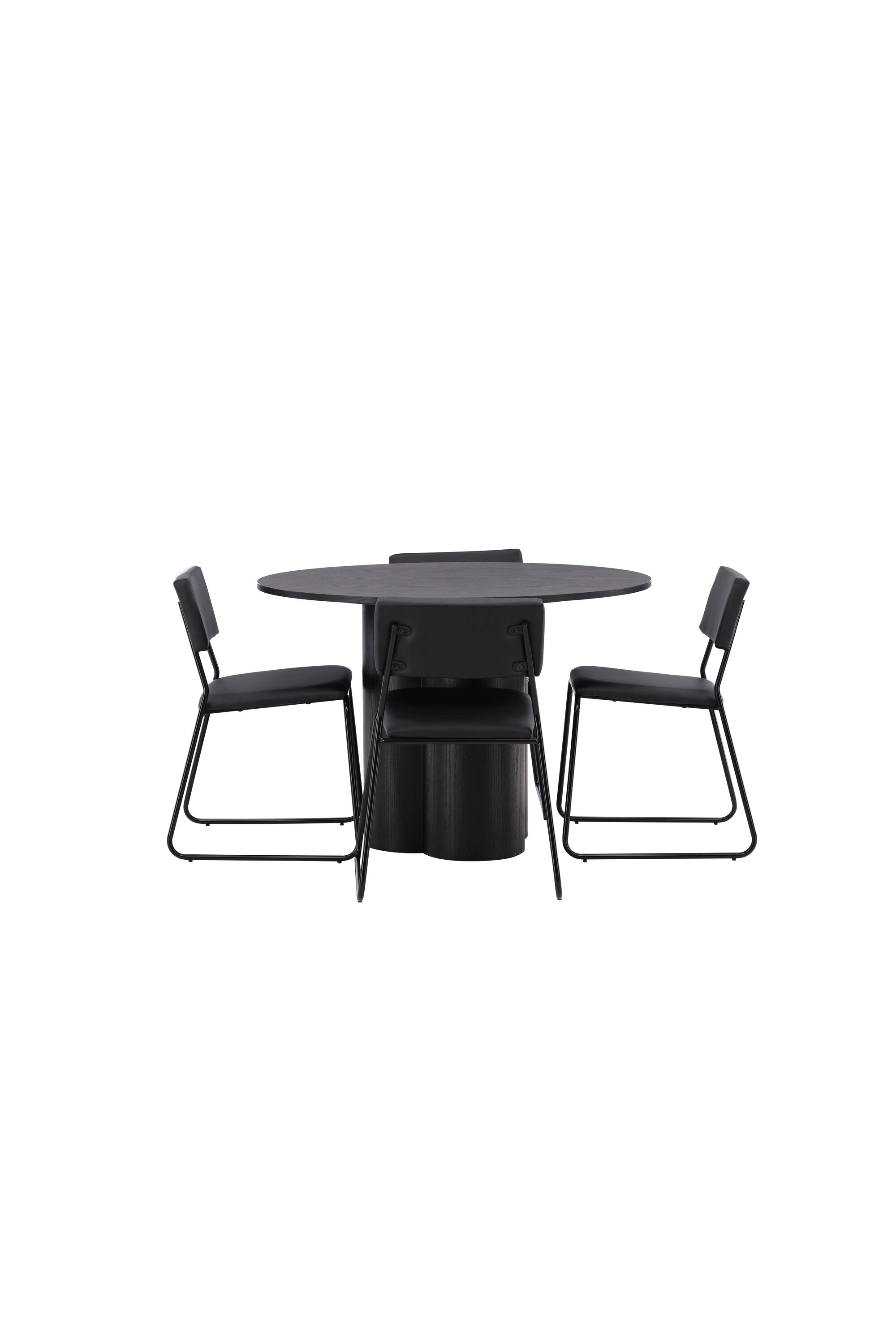 Olivia Esszimmer Set + Kenth ⌀110cm/4St. in Schwarz präsentiert im Onlineshop von KAQTU Design AG. Esszimmerset ist von Venture Home