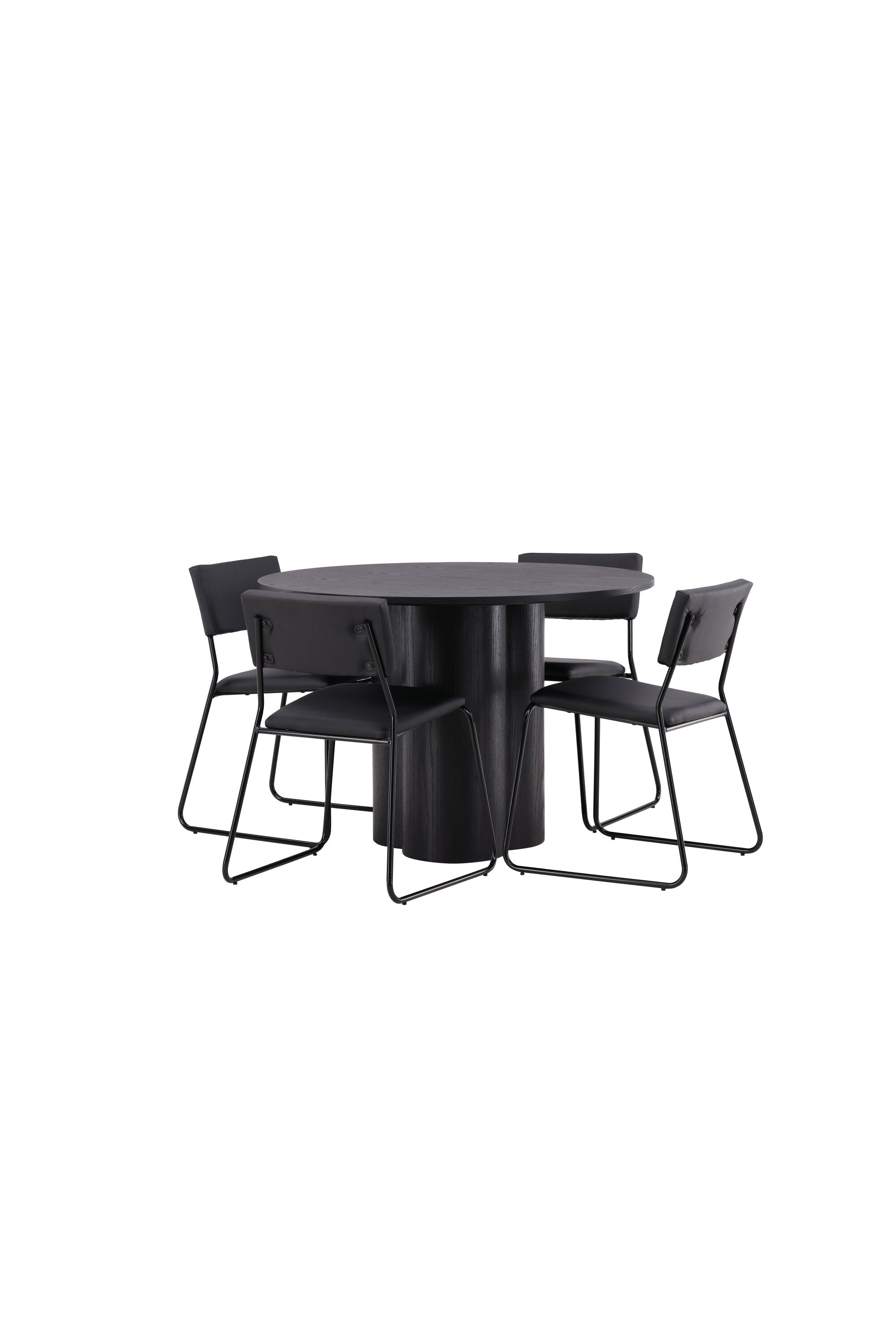Olivia Esszimmer Set + Kenth ⌀110cm/4St. in Schwarz präsentiert im Onlineshop von KAQTU Design AG. Esszimmerset ist von Venture Home