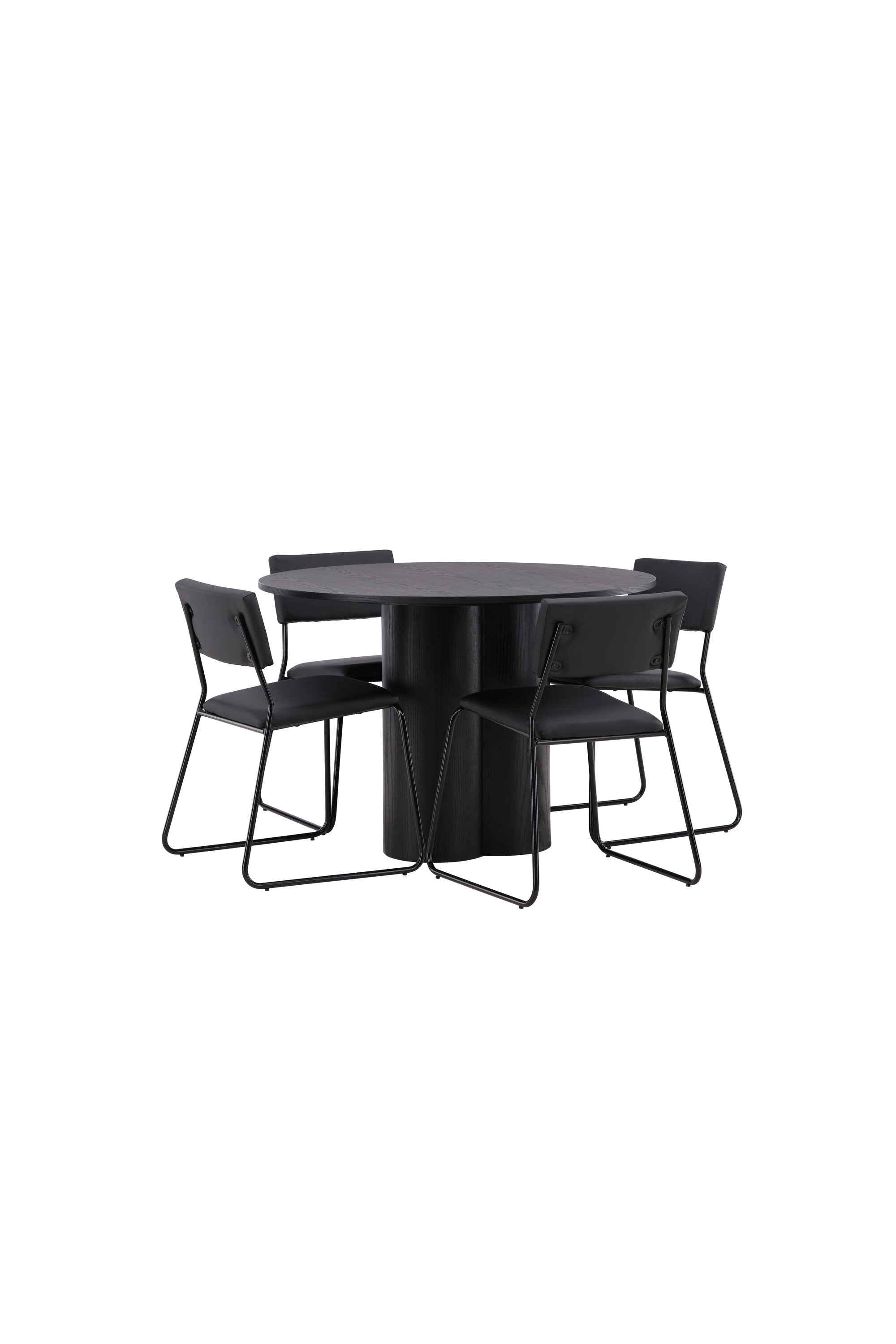 Olivia Esszimmer Set + Kenth ⌀110cm/4St. in Schwarz präsentiert im Onlineshop von KAQTU Design AG. Esszimmerset ist von Venture Home