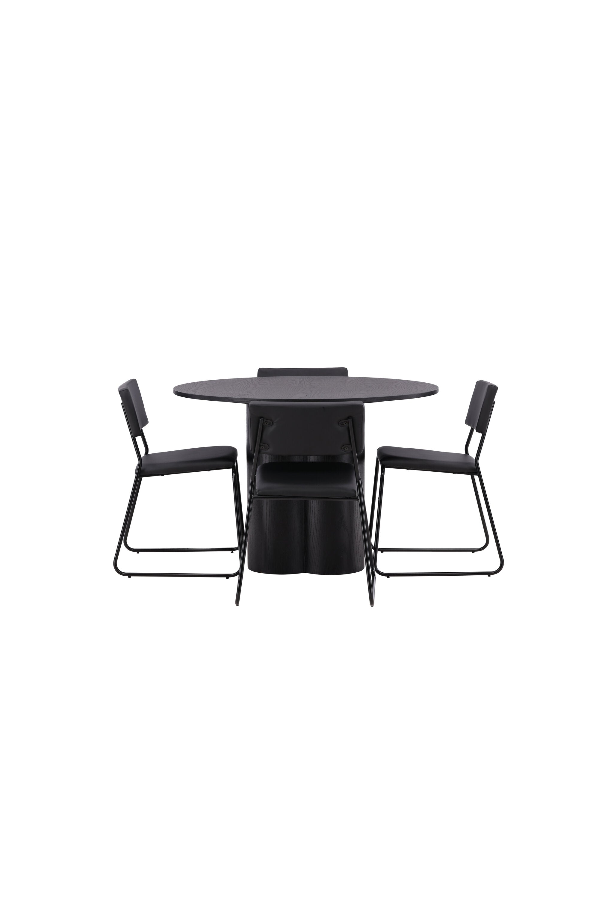 Olivia Esszimmer Set + Kenth ⌀110cm/4St. in Schwarz präsentiert im Onlineshop von KAQTU Design AG. Esszimmerset ist von Venture Home