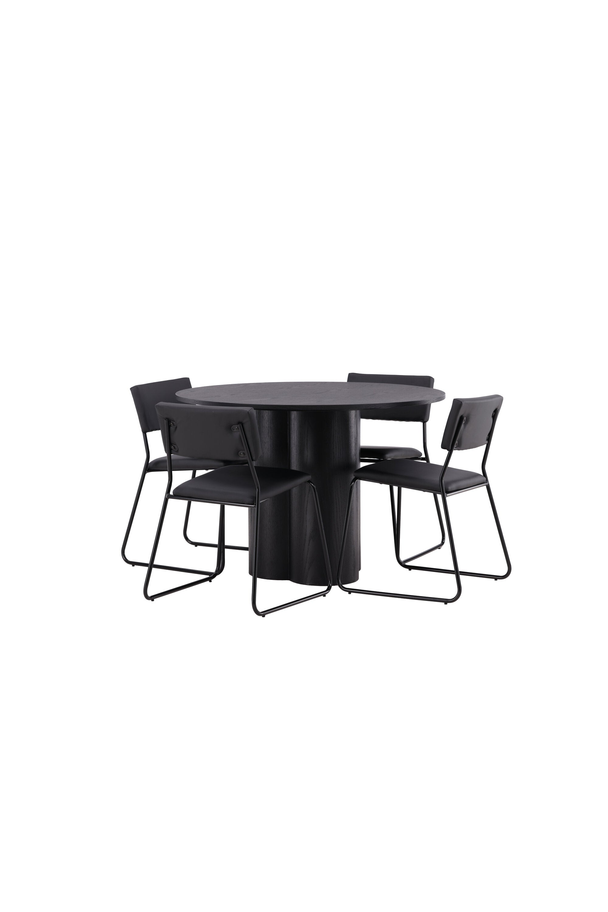 Olivia Esszimmer Set + Kenth ⌀110cm/4St. in Schwarz präsentiert im Onlineshop von KAQTU Design AG. Esszimmerset ist von Venture Home