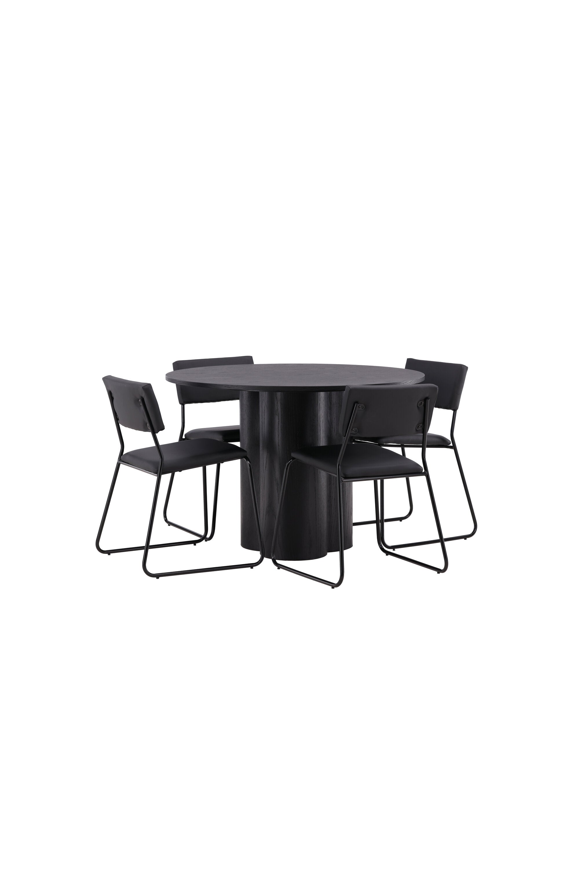 Olivia Esszimmer Set + Kenth ⌀110cm/4St. in Schwarz präsentiert im Onlineshop von KAQTU Design AG. Esszimmerset ist von Venture Home