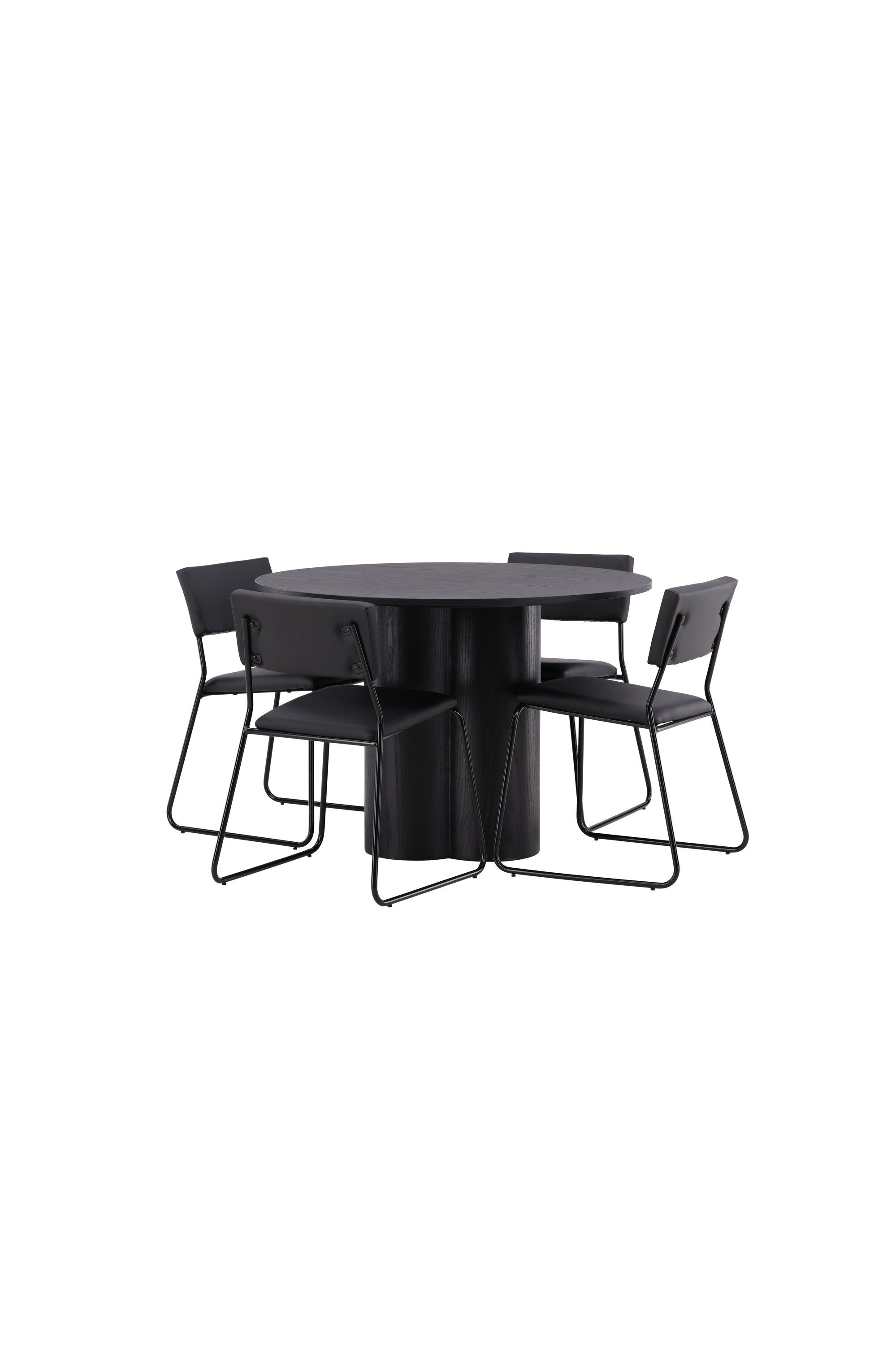 Olivia Esszimmer Set + Kenth ⌀110cm/4St. in Schwarz präsentiert im Onlineshop von KAQTU Design AG. Esszimmerset ist von Venture Home