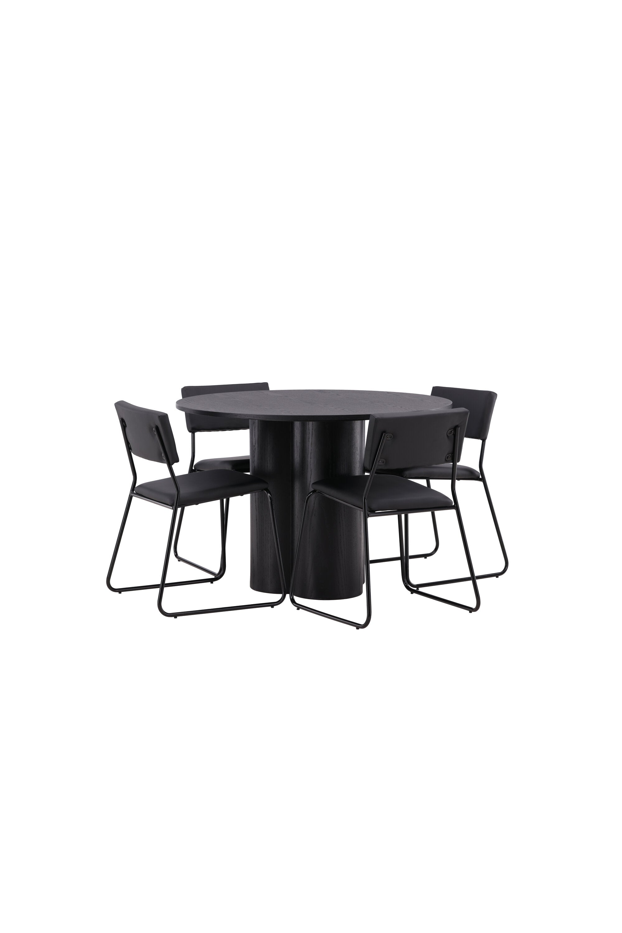 Olivia Esszimmer Set + Kenth ⌀110cm/4St. in Schwarz präsentiert im Onlineshop von KAQTU Design AG. Esszimmerset ist von Venture Home