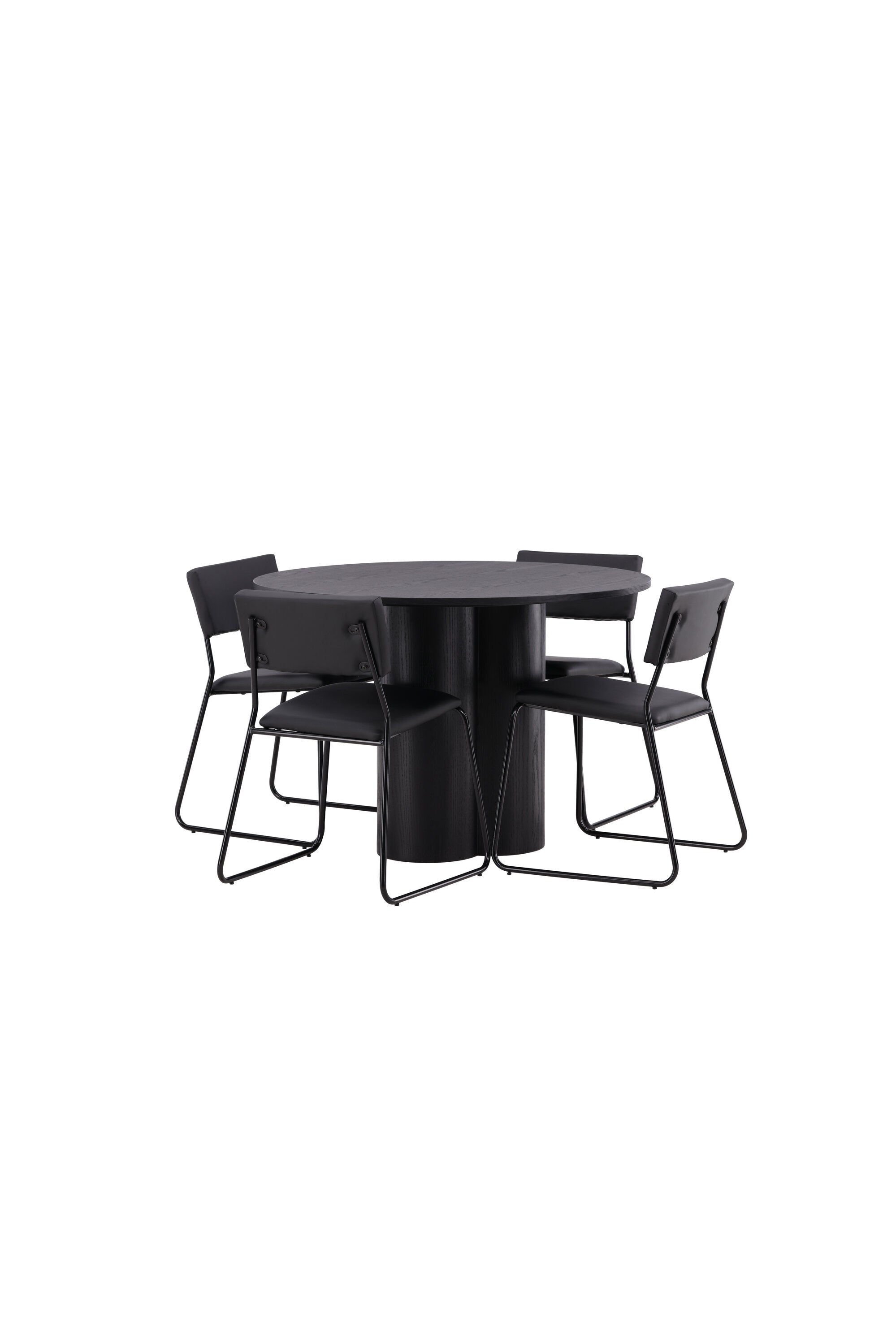 Olivia Esszimmer Set + Kenth ⌀110cm/4St. in Schwarz präsentiert im Onlineshop von KAQTU Design AG. Esszimmerset ist von Venture Home
