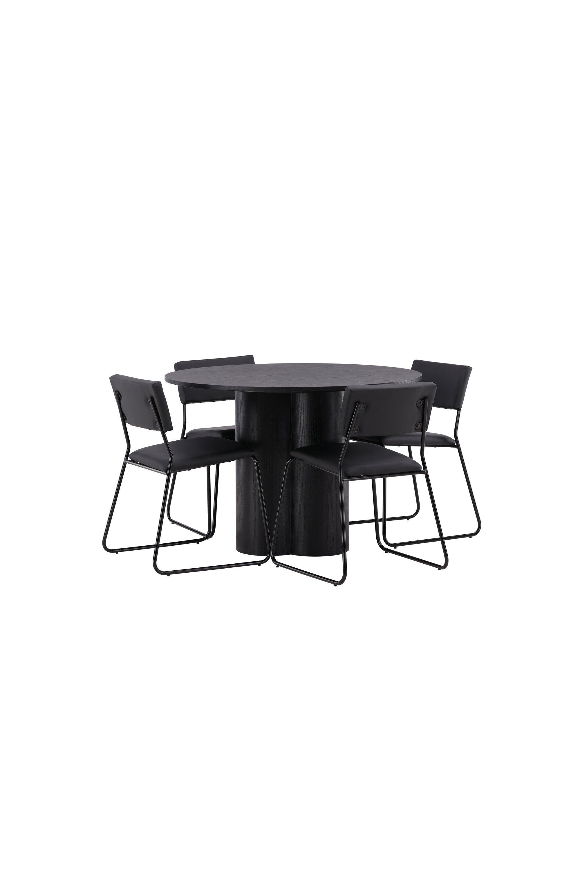 Olivia Esszimmer Set + Kenth ⌀110cm/4St. in Schwarz präsentiert im Onlineshop von KAQTU Design AG. Esszimmerset ist von Venture Home
