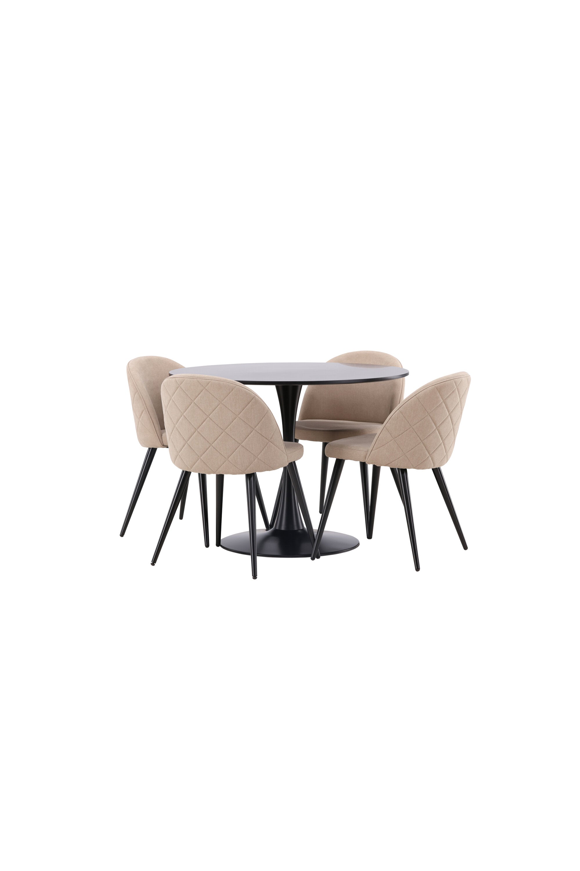 Glade Esszimmerset + Velvet ⌀100cm/4St. in Beige, Schwarz präsentiert im Onlineshop von KAQTU Design AG. Esszimmerset ist von Venture Home