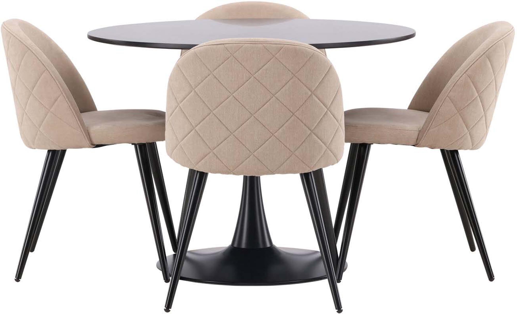 Stilvolles Glade Esszimmerset Velvet, 100cm, 4 Stühle, von Venture Home.