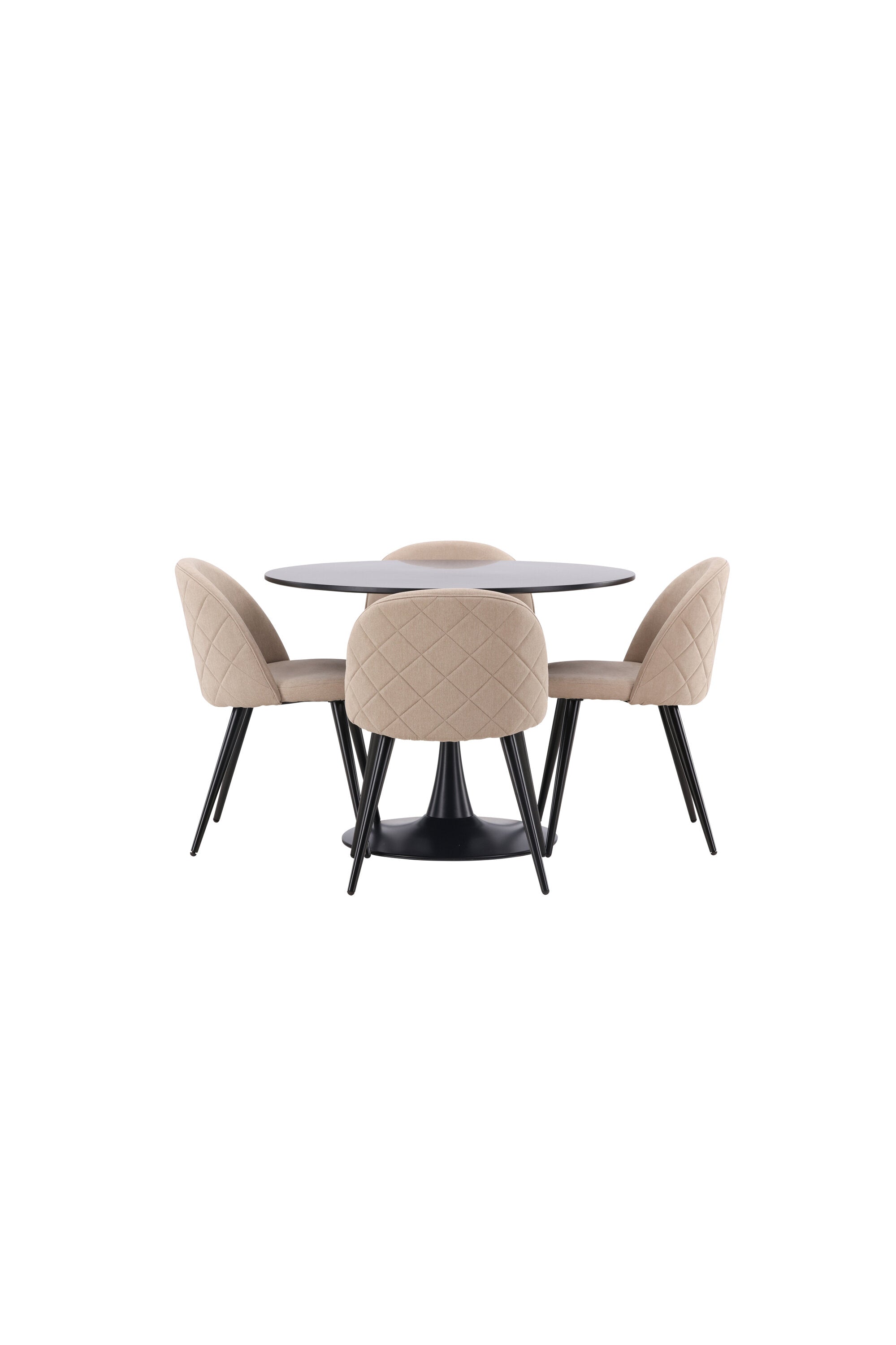 Glade Esszimmerset + Velvet ⌀100cm/4St. in Beige, Schwarz präsentiert im Onlineshop von KAQTU Design AG. Esszimmerset ist von Venture Home