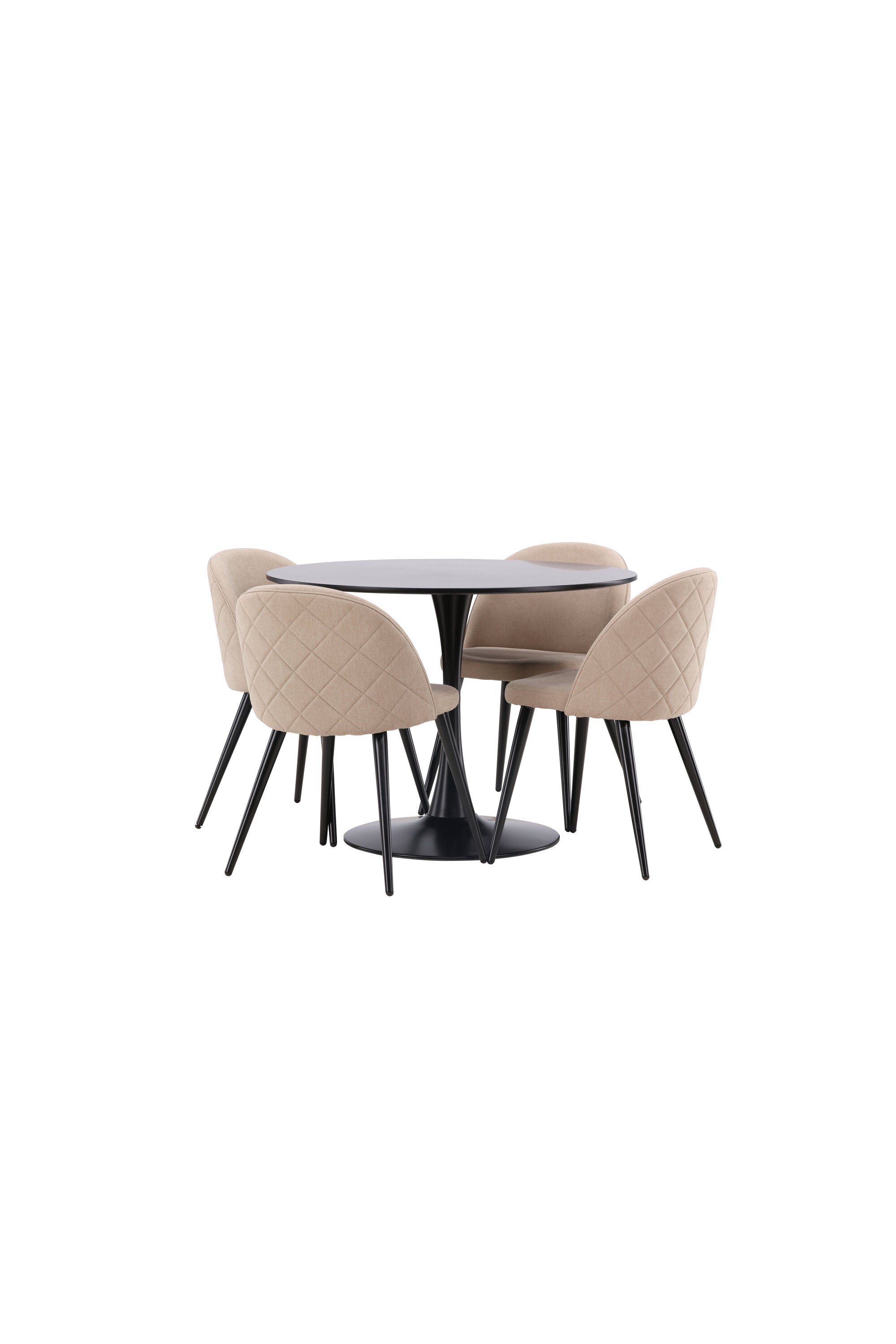Glade Esszimmerset + Velvet ⌀100cm/4St. in Beige, Schwarz präsentiert im Onlineshop von KAQTU Design AG. Esszimmerset ist von Venture Home