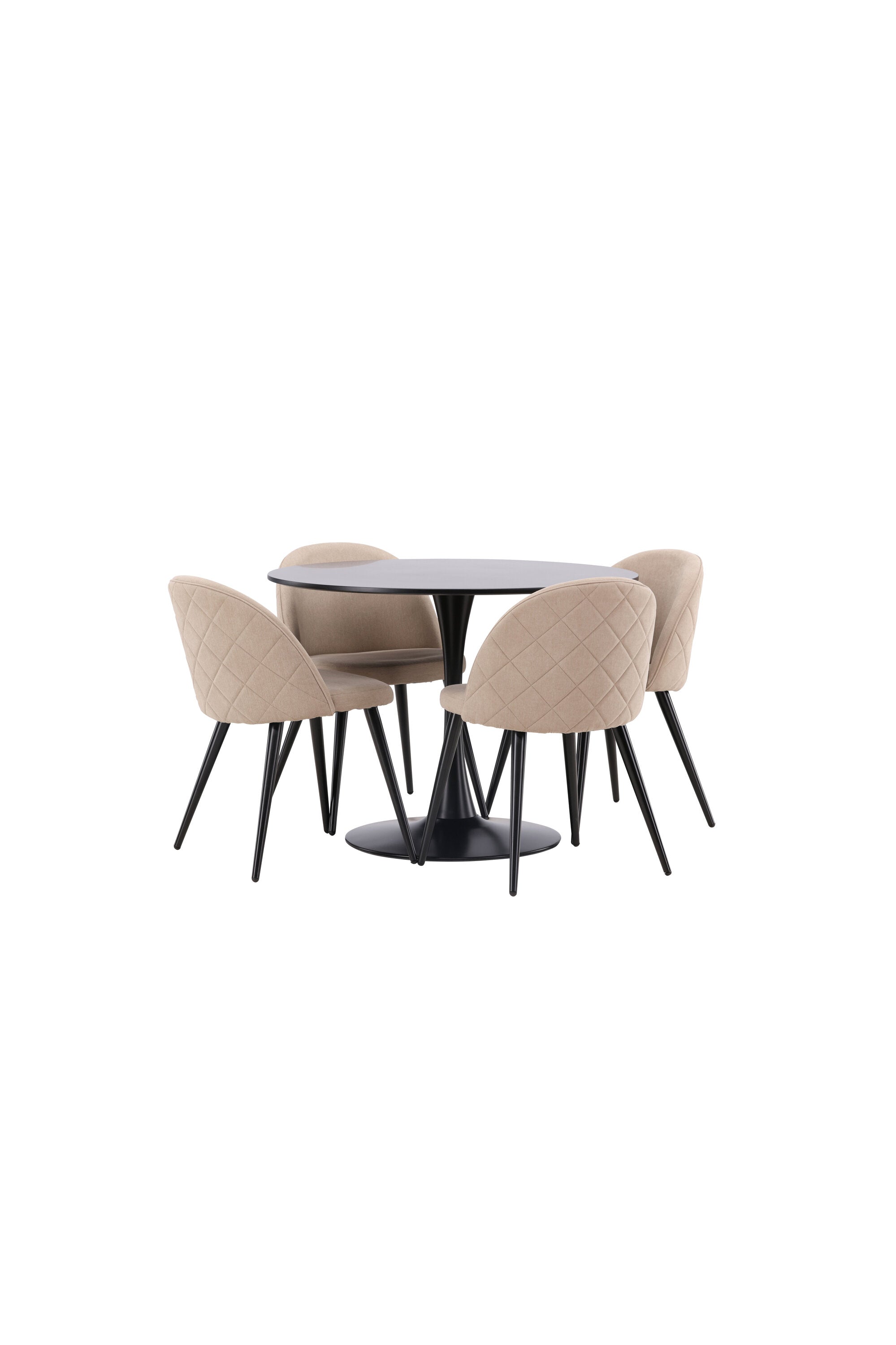 Glade Esszimmerset + Velvet ⌀100cm/4St. in Beige, Schwarz präsentiert im Onlineshop von KAQTU Design AG. Esszimmerset ist von Venture Home