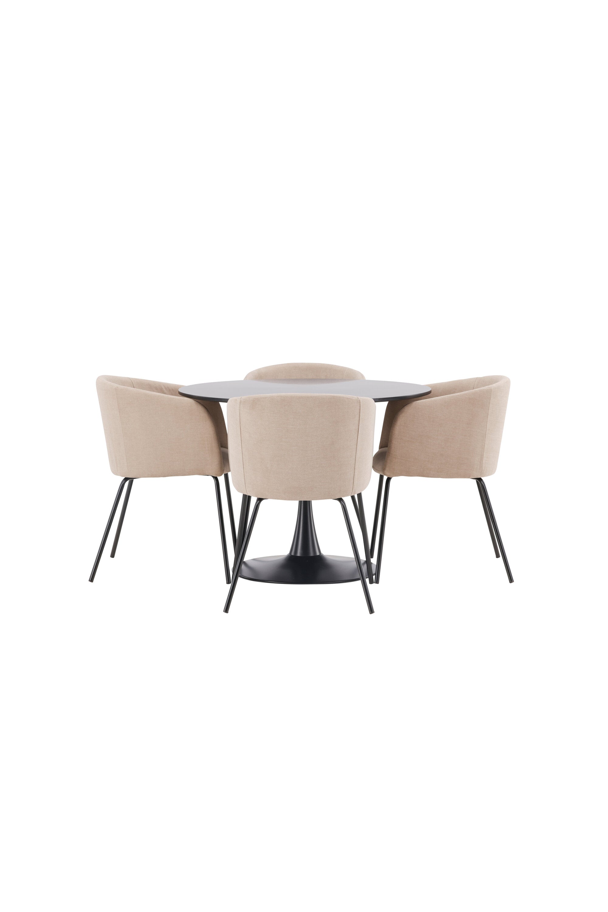 Glade Esszimmerset + Berit ⌀100cm/4St. in Beige, Schwarz präsentiert im Onlineshop von KAQTU Design AG. Esszimmerset ist von Venture Home