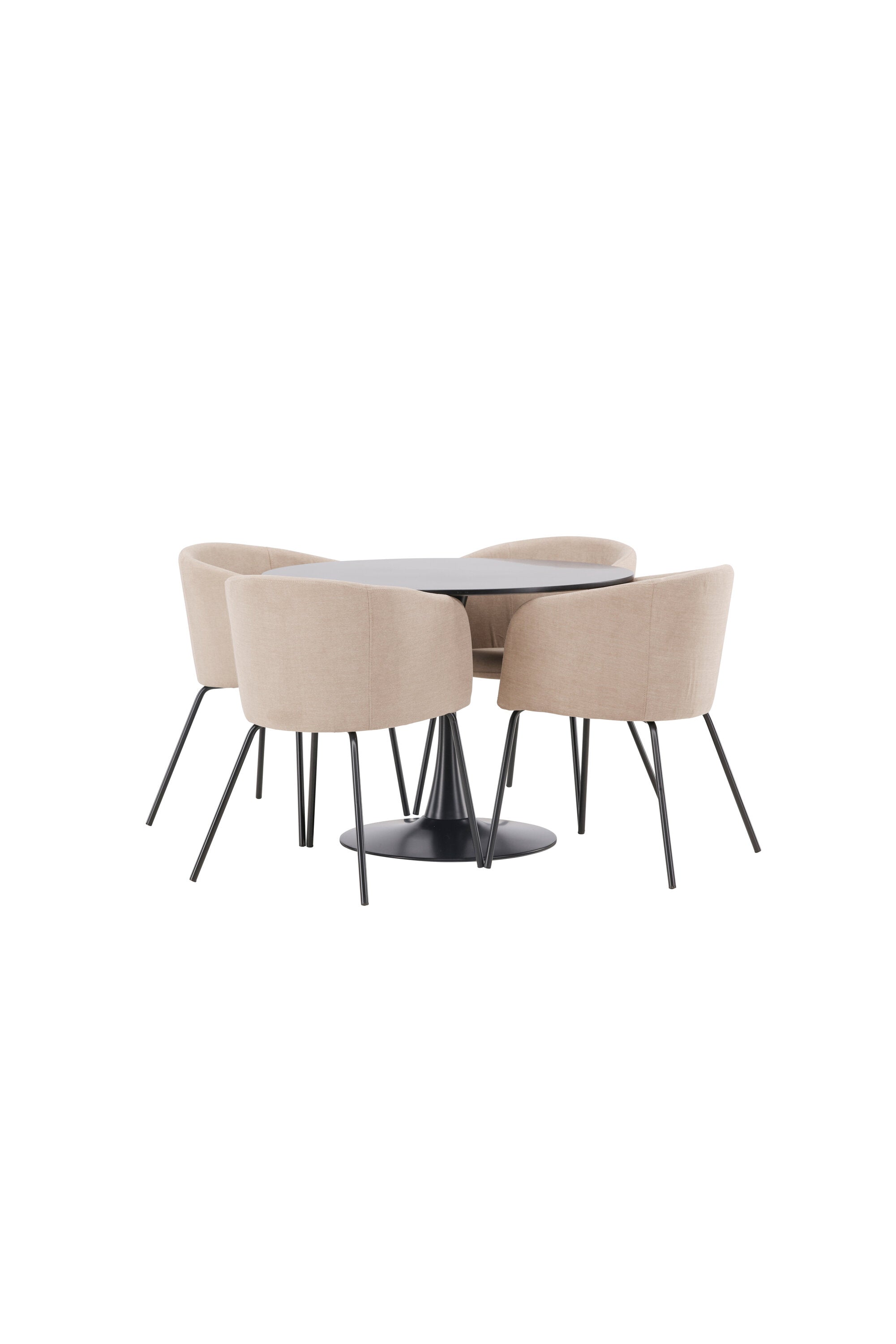 Glade Esszimmerset + Berit ⌀100cm/4St. in Beige, Schwarz präsentiert im Onlineshop von KAQTU Design AG. Esszimmerset ist von Venture Home
