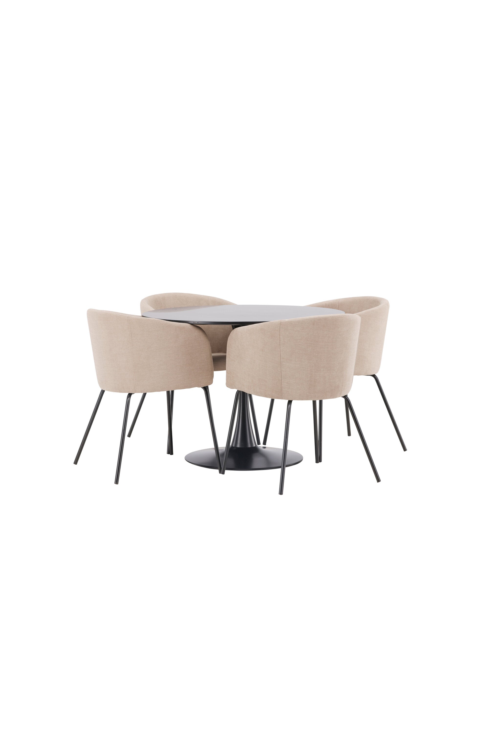 Glade Esszimmerset + Berit ⌀100cm/4St. in Beige, Schwarz präsentiert im Onlineshop von KAQTU Design AG. Esszimmerset ist von Venture Home