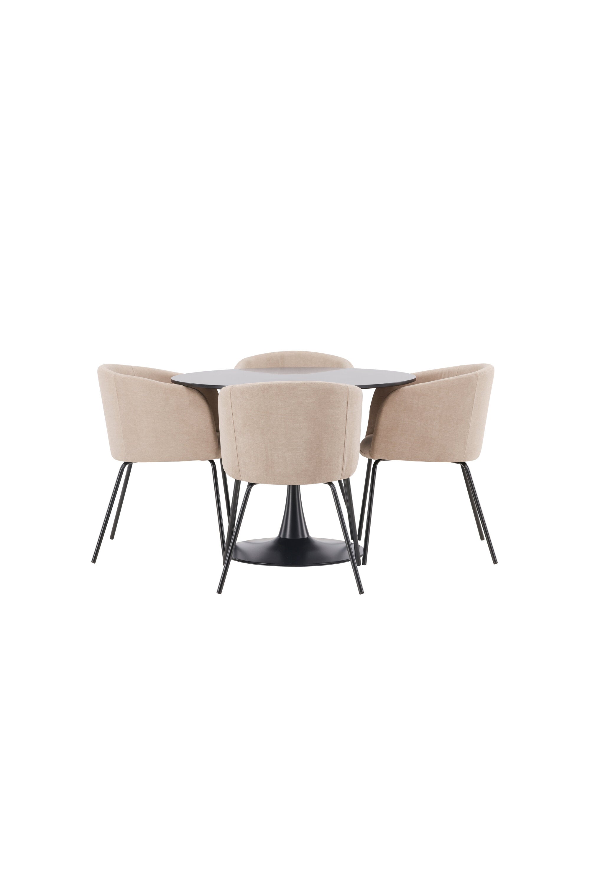 Glade Esszimmerset + Berit ⌀100cm/4St. in Beige, Schwarz präsentiert im Onlineshop von KAQTU Design AG. Esszimmerset ist von Venture Home