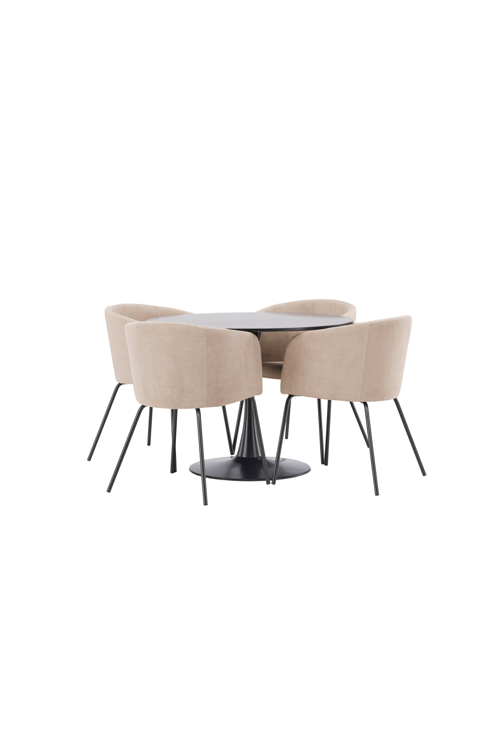 Glade Esszimmerset + Berit ⌀100cm/4St. in Beige, Schwarz präsentiert im Onlineshop von KAQTU Design AG. Esszimmerset ist von Venture Home