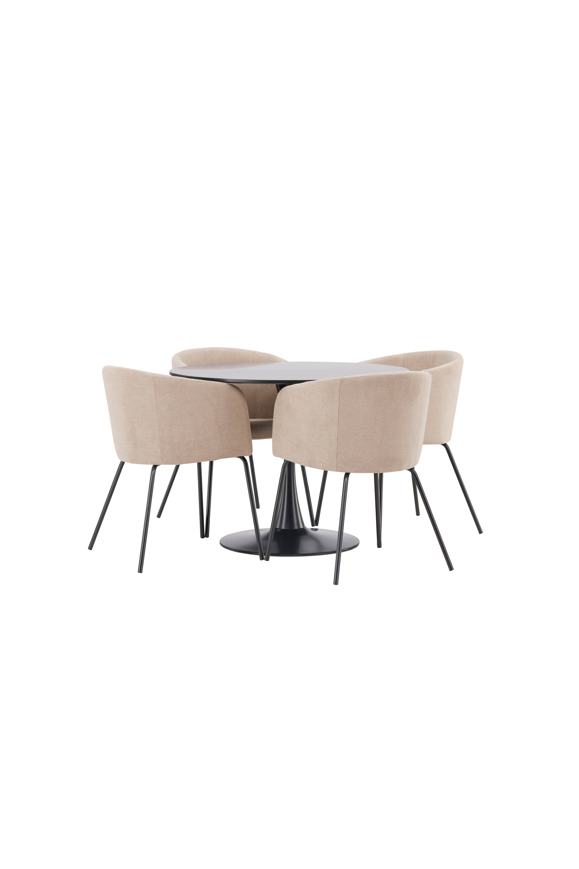 Glade Esszimmerset + Berit ⌀100cm/4St. in Beige, Schwarz präsentiert im Onlineshop von KAQTU Design AG. Esszimmerset ist von Venture Home