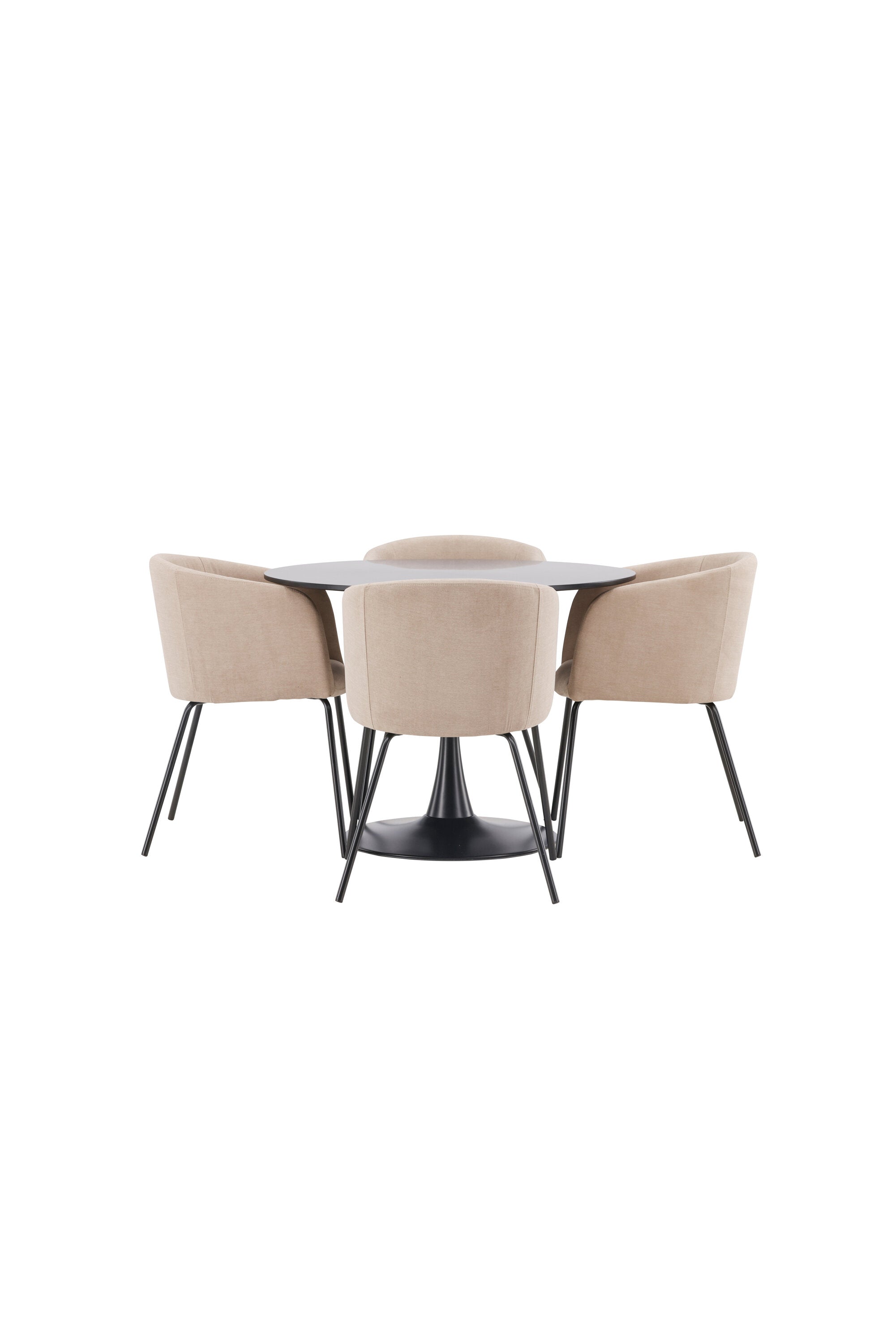 Glade Esszimmerset + Berit ⌀100cm/4St. in Beige, Schwarz präsentiert im Onlineshop von KAQTU Design AG. Esszimmerset ist von Venture Home