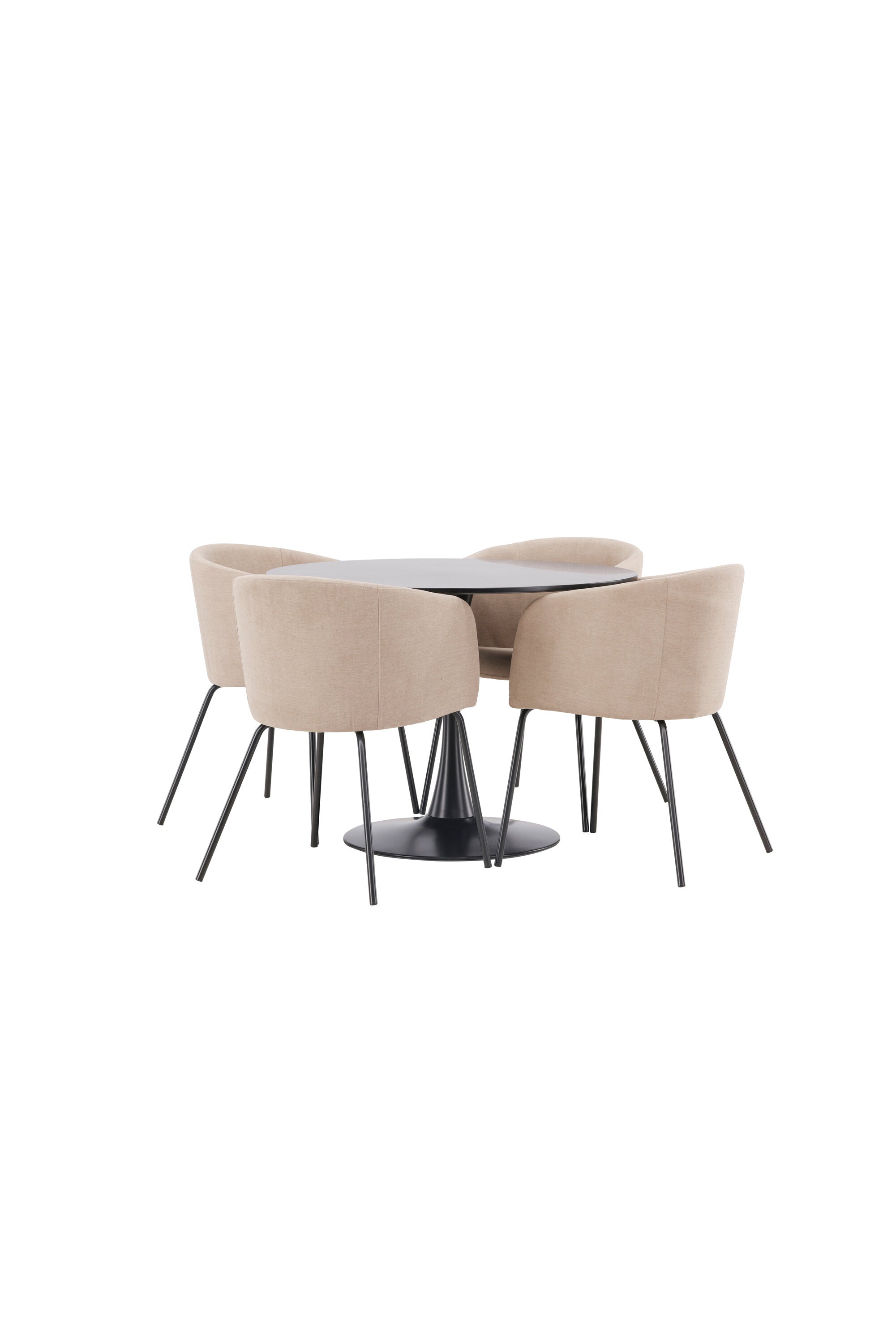 Glade Esszimmerset + Berit ⌀100cm/4St. in Beige, Schwarz präsentiert im Onlineshop von KAQTU Design AG. Esszimmerset ist von Venture Home